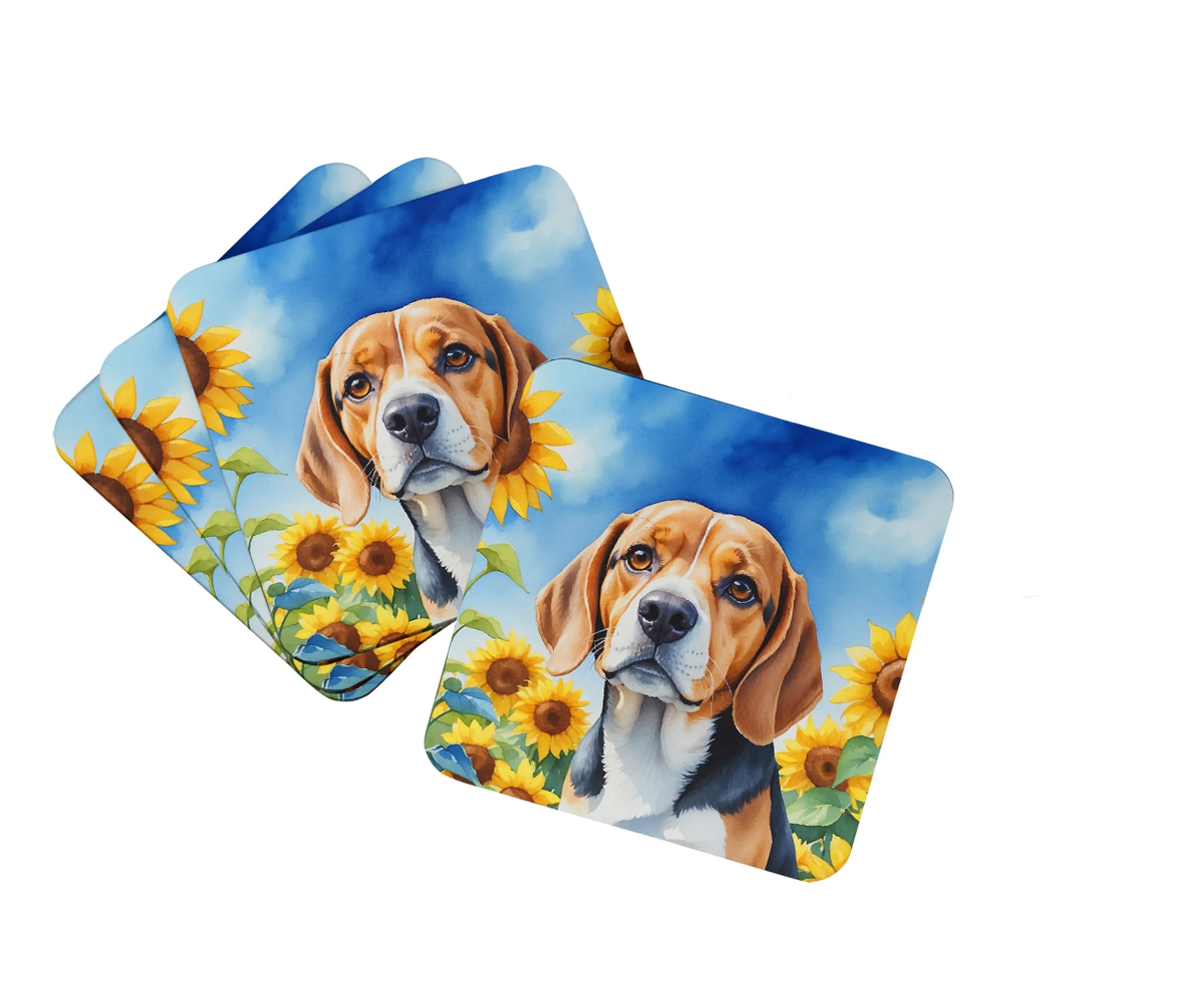 In Sunflowers Foam Coasters - Size: 3.5 | Pack Of: 1 | Collection name: In sunflowers