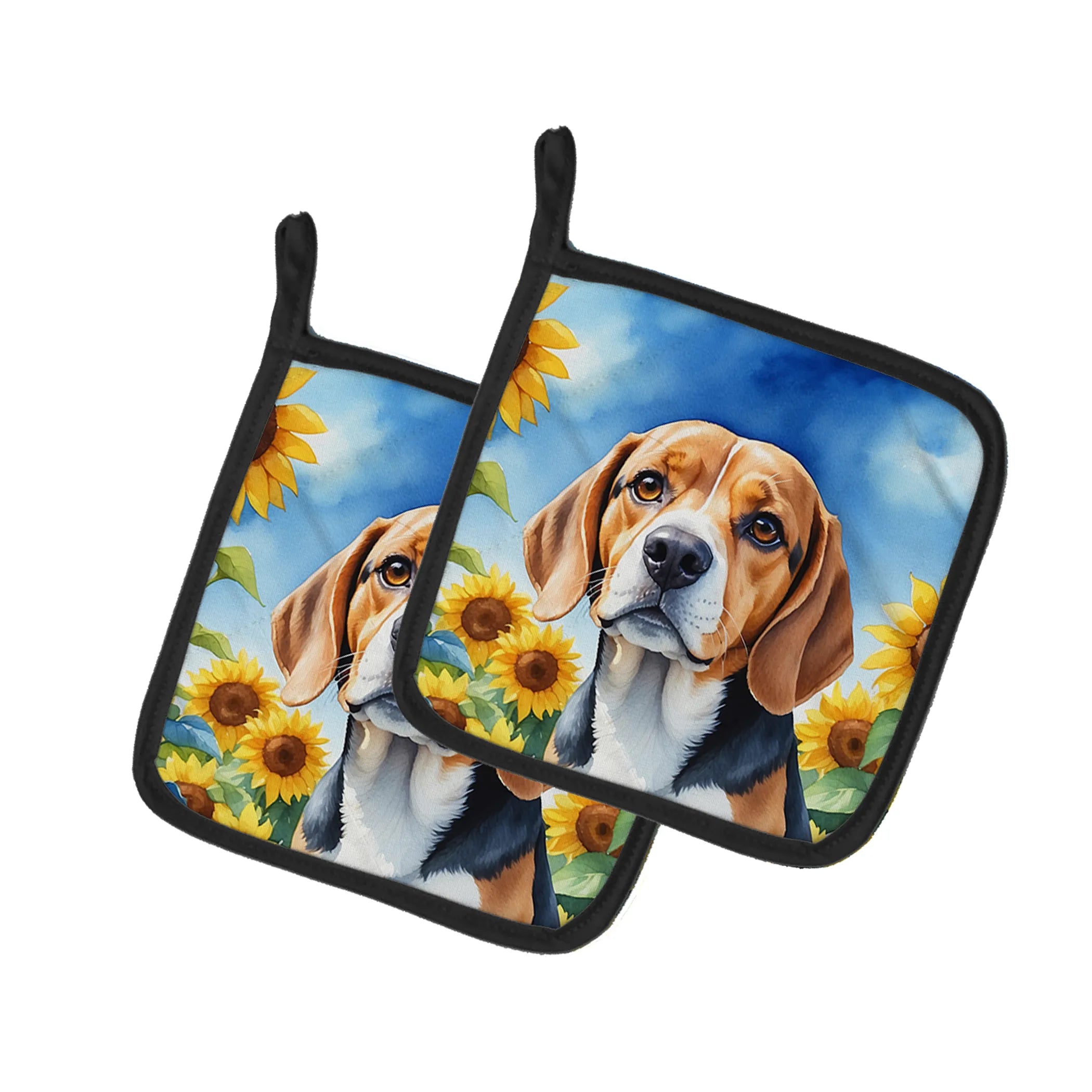 In Sunflowers Pair of Pot Holders - Size: 7.5HX7.5W | Pack Of: 1 | Collection name: In sunflowers