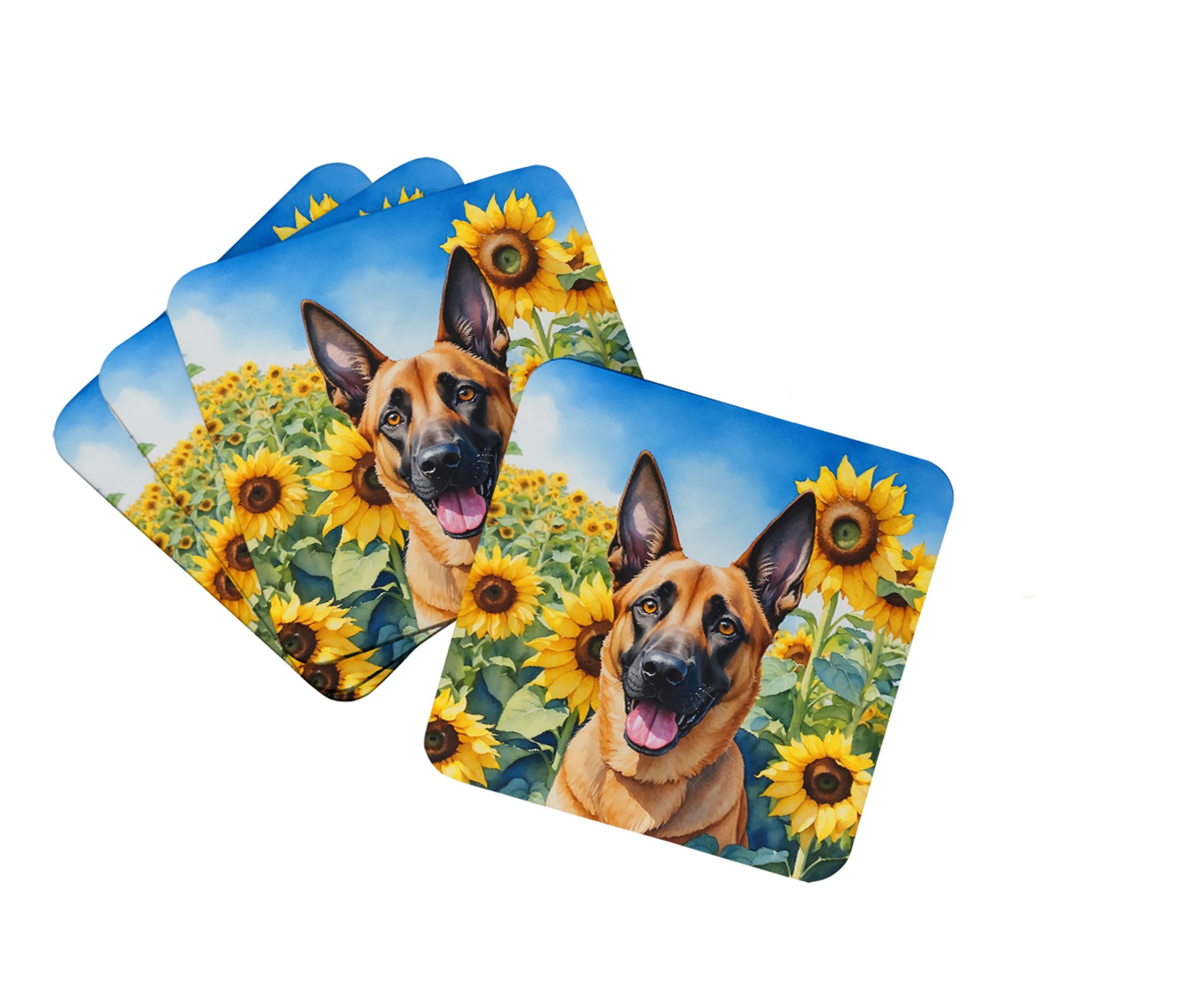 In Sunflowers Foam Coasters - Size: 3.5 | Pack Of: 1 | Collection name: In sunflowers