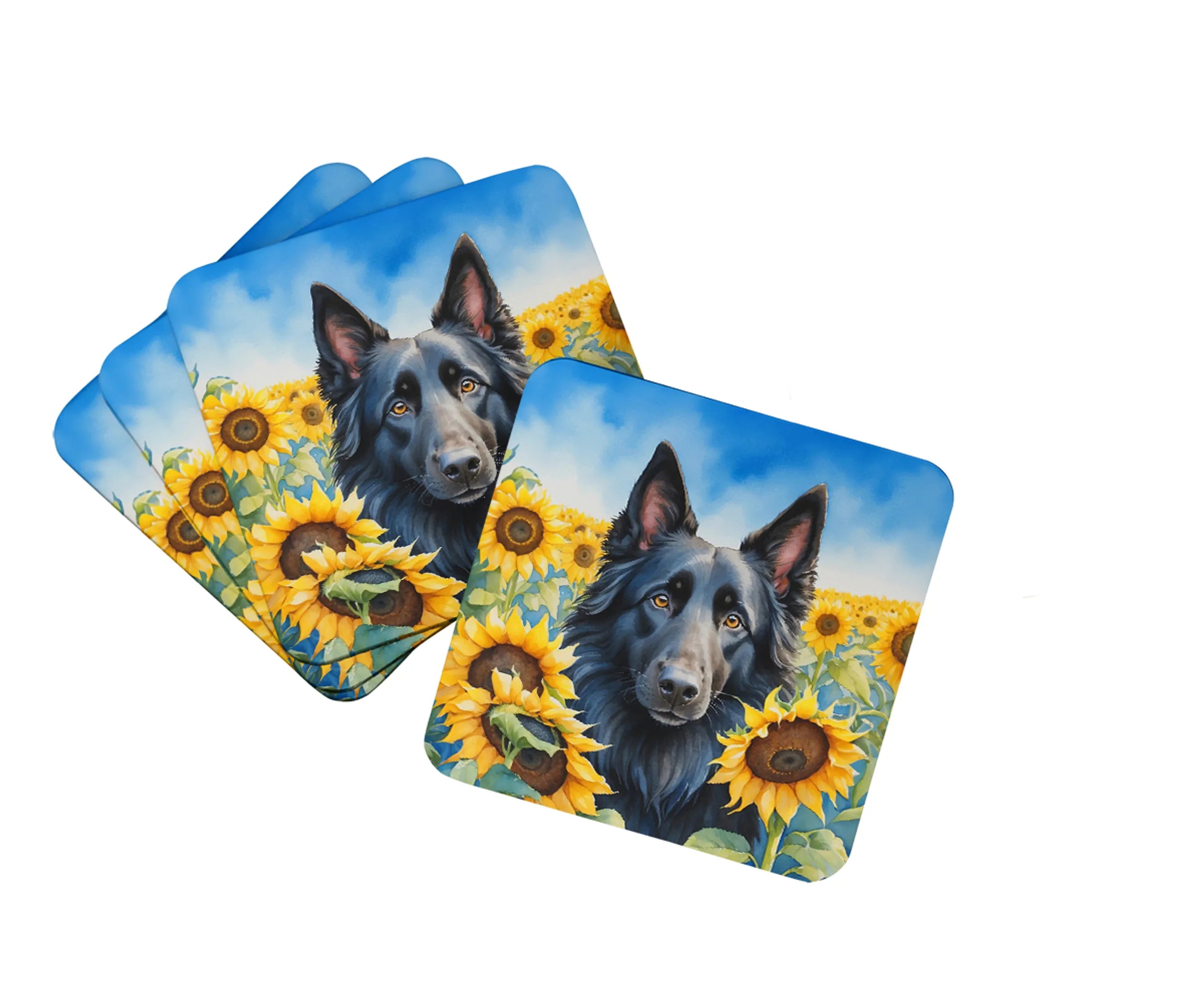 In Sunflowers Foam Coasters - Size: 3.5 | Pack Of: 1 | Collection name: In sunflowers