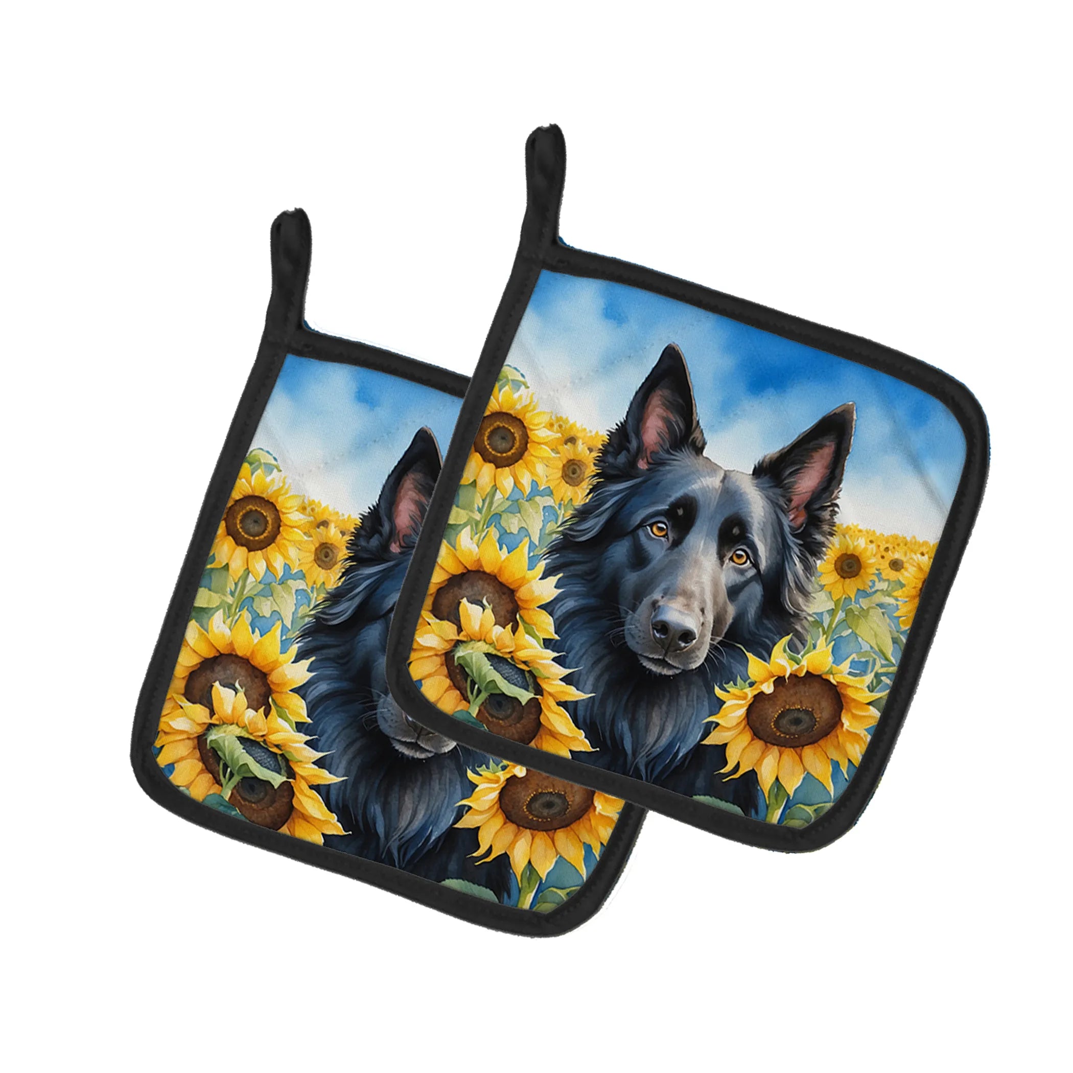 In Sunflowers Pair of Pot Holders - Size: 7.5HX7.5W | Pack Of: 1 | Collection name: In sunflowers