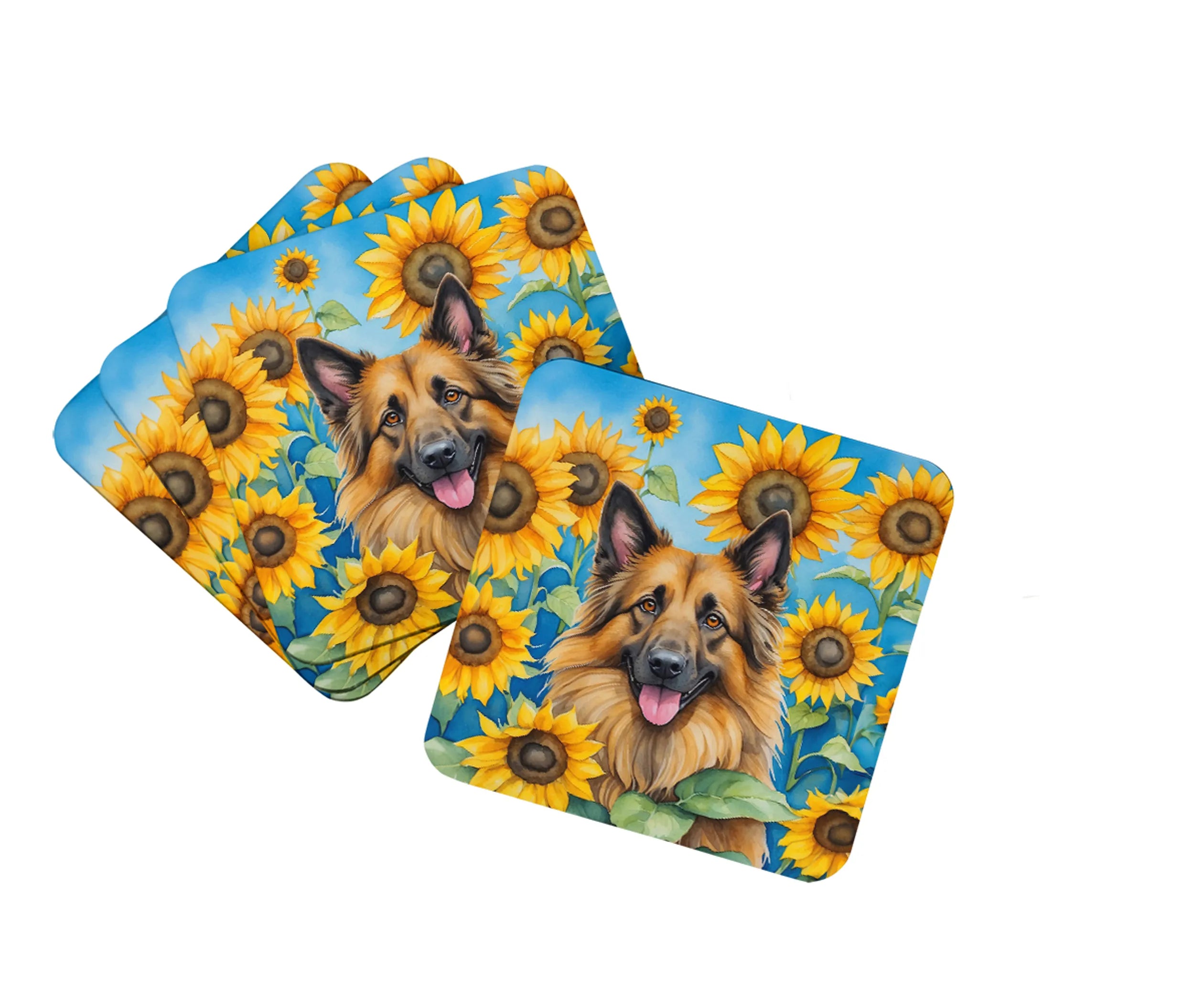 In Sunflowers Foam Coasters - Size: 3.5 | Pack Of: 1 | Collection name: In sunflowers