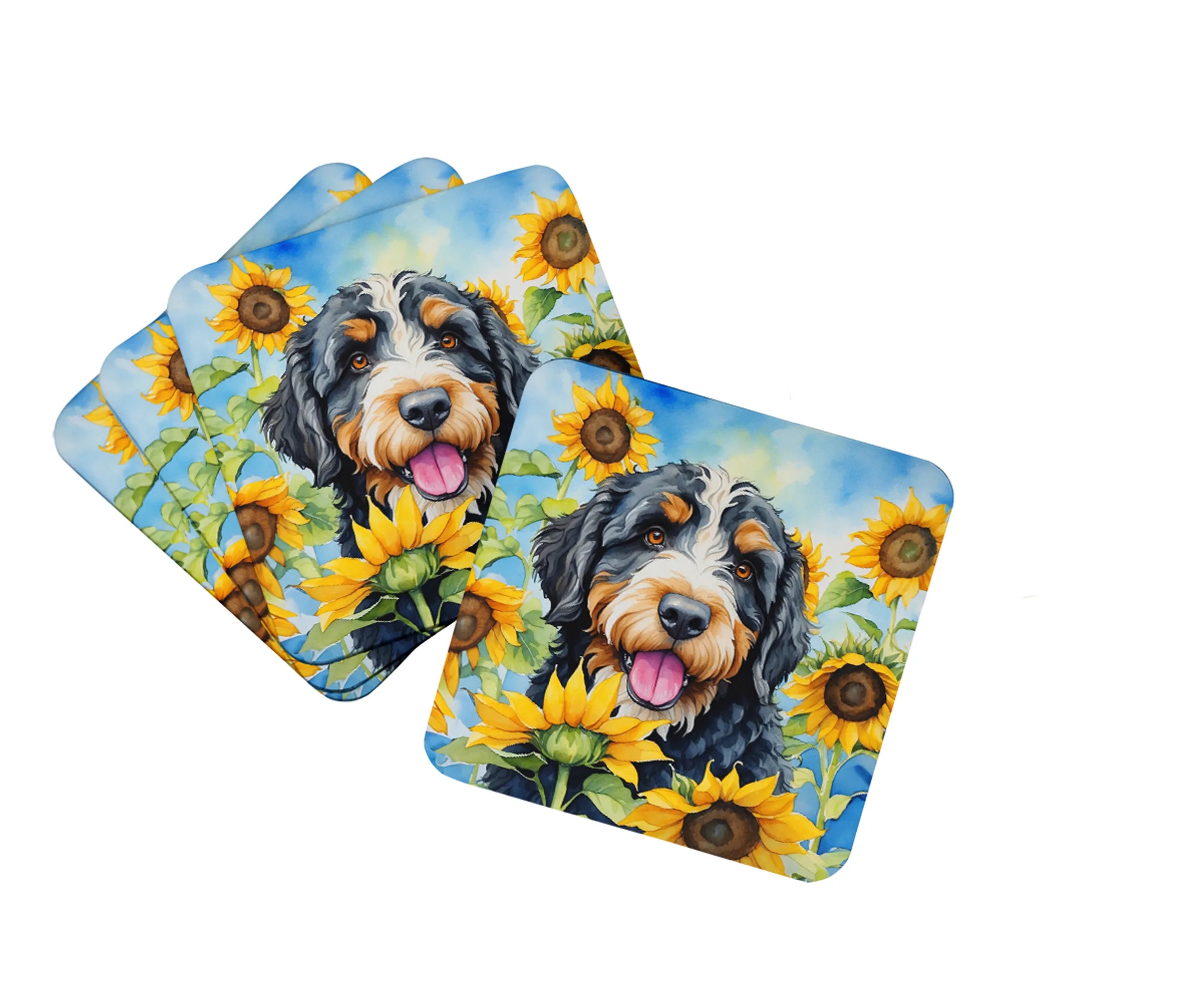 In Sunflowers Foam Coasters - Size: 3.5 | Pack Of: 1 | Collection name: In sunflowers