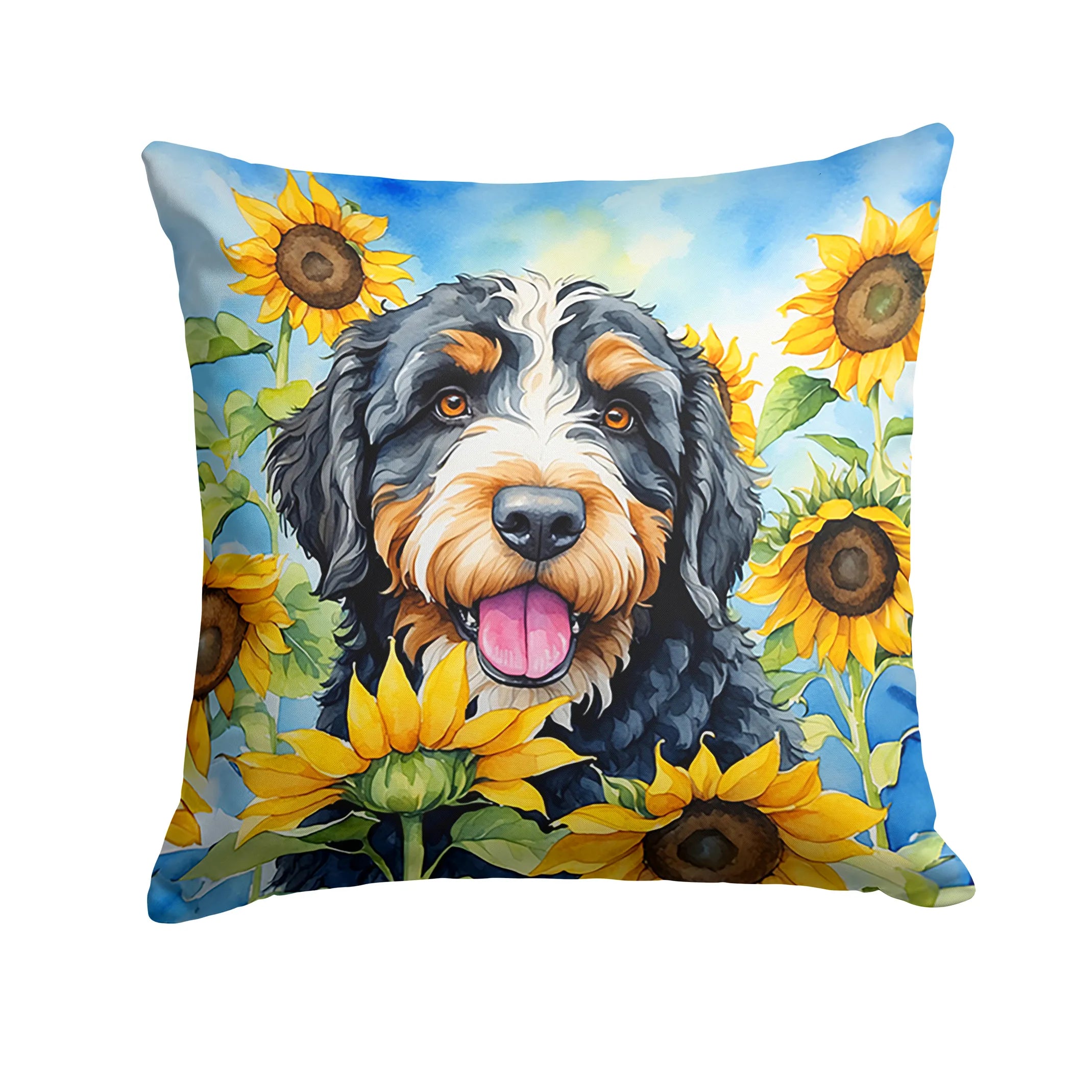 In Sunflowers Throw Pillow - Size: 14HX14W | Pack Of: 1 | Collection name: In sunflowers