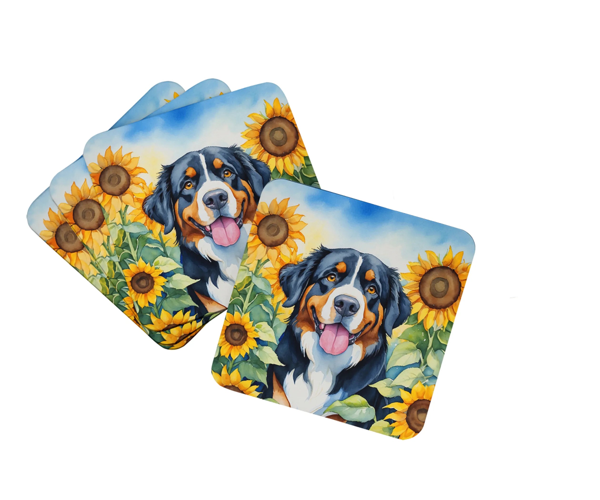 In Sunflowers Foam Coasters - Size: 3.5 | Pack Of: 1 | Collection name: In sunflowers