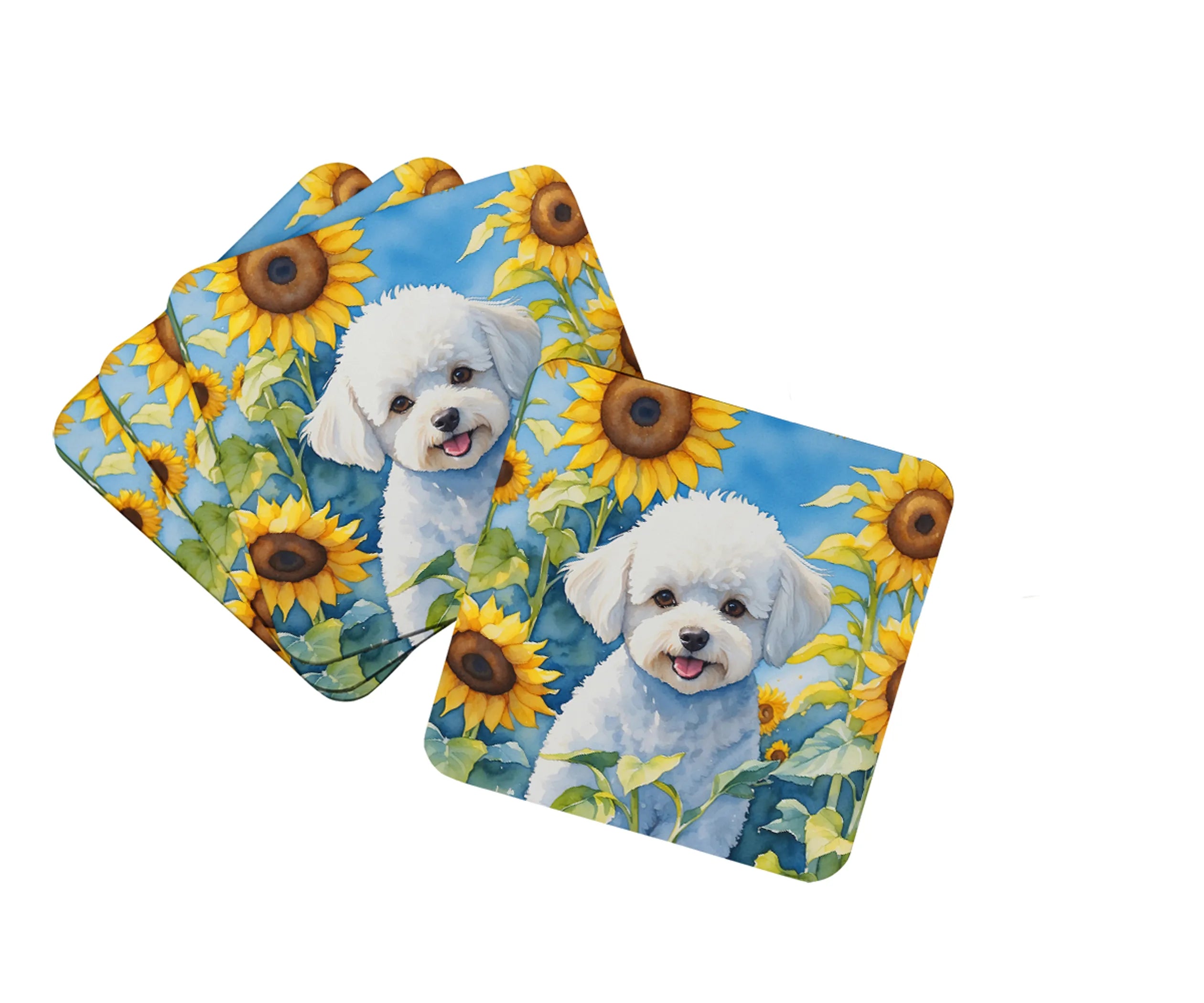 In Sunflowers Foam Coasters - Size: 3.5 | Pack Of: 1 | Collection name: In sunflowers