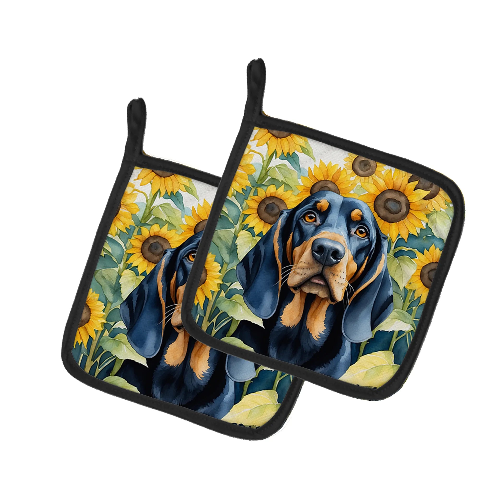 In Sunflowers Pair of Pot Holders - Size: 7.5HX7.5W | Pack Of: 1 | Collection name: In sunflowers