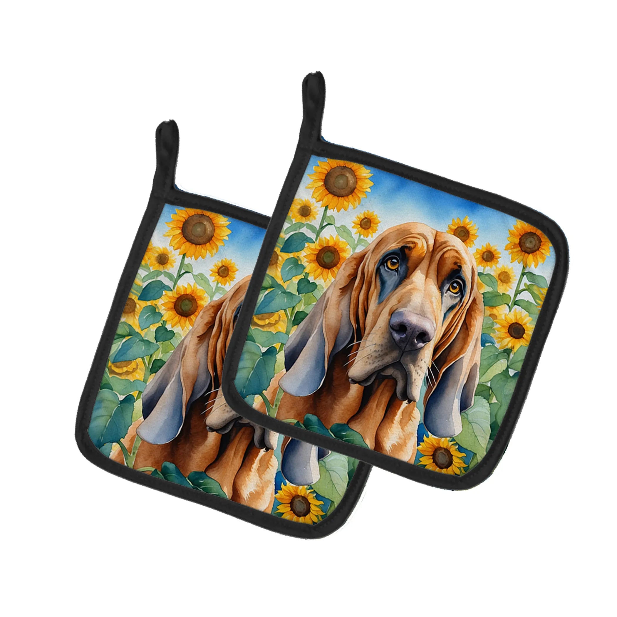 In Sunflowers Pair of Pot Holders - Size: 7.5HX7.5W | Pack Of: 1 | Collection name: In sunflowers