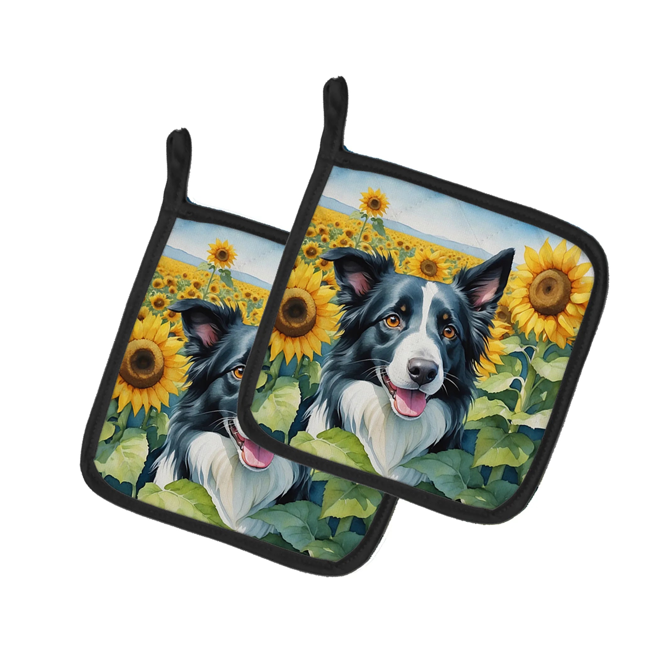 In Sunflowers Pair of Pot Holders - Size: 7.5HX7.5W | Pack Of: 1 | Collection name: In sunflowers