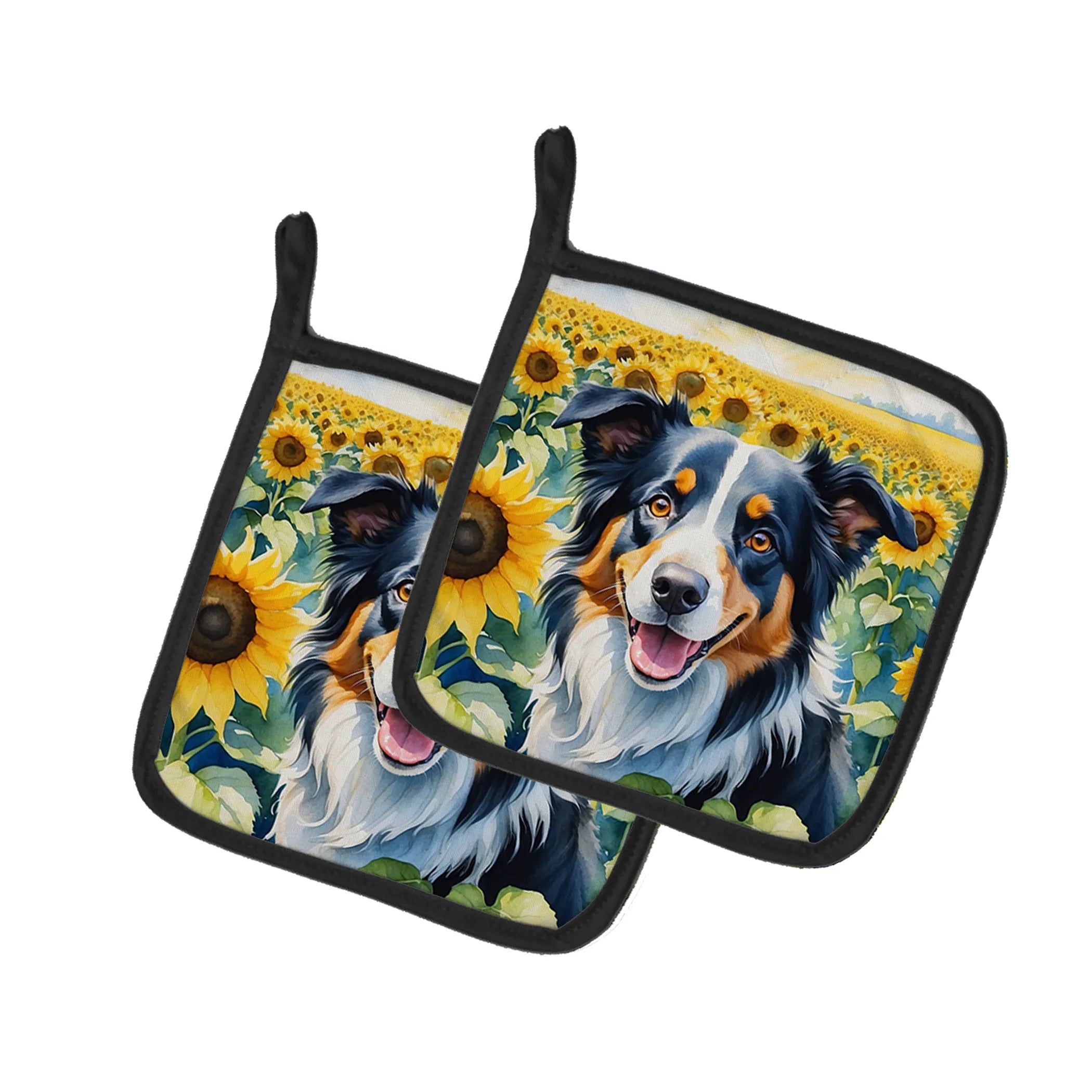 In Sunflowers Pair of Pot Holders - Size: 7.5HX7.5W | Pack Of: 1 | Collection name: In sunflowers