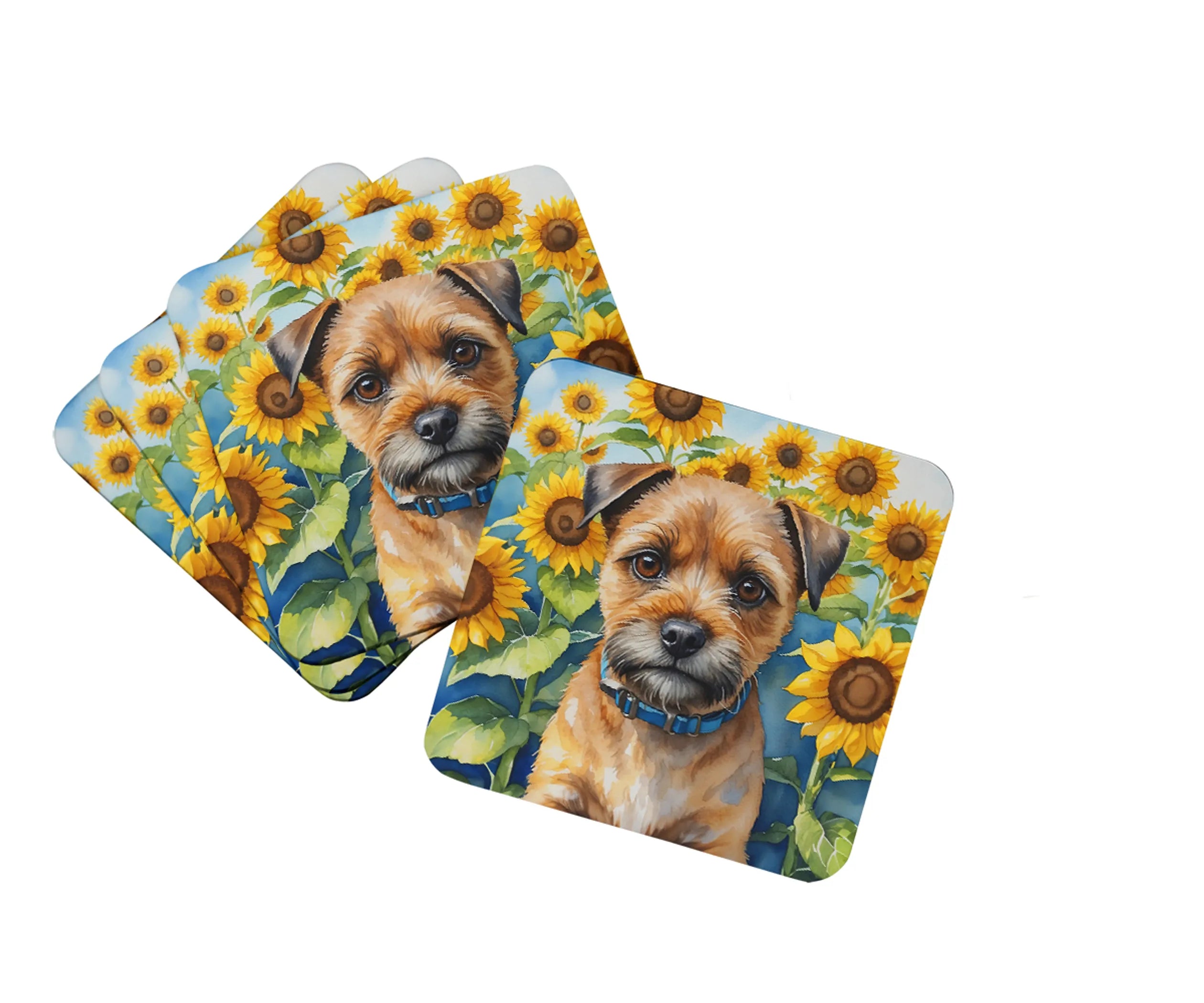 In Sunflowers Foam Coasters - Size: 3.5 | Pack Of: 1 | Collection name: In sunflowers