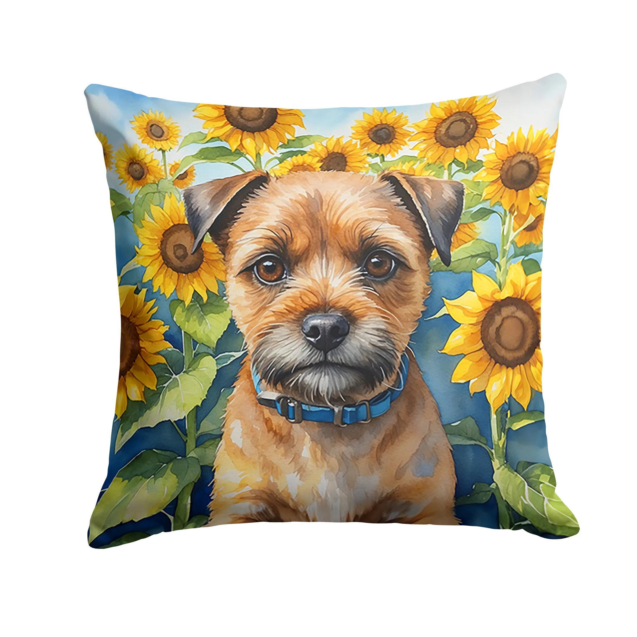 In Sunflowers Throw Pillow - Size: 14HX14W | Pack Of: 1 | Collection name: In sunflowers