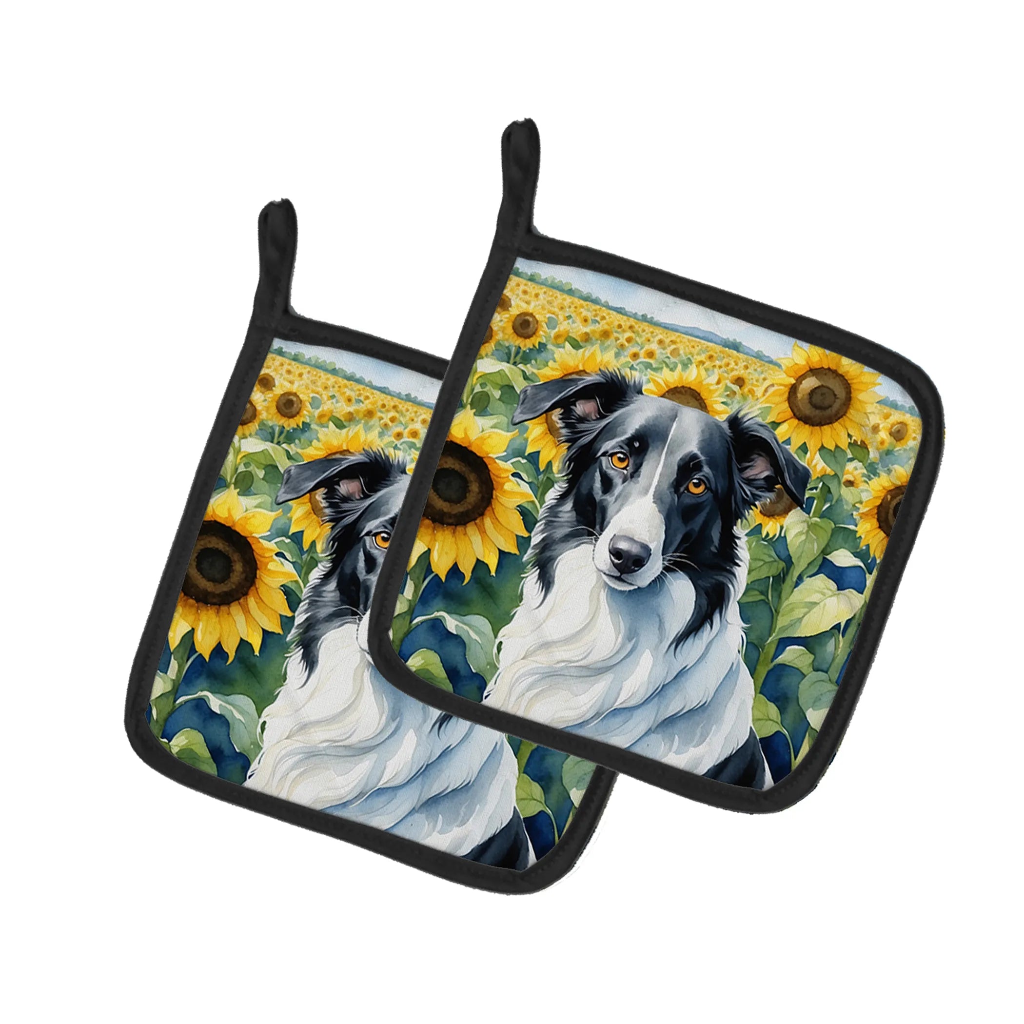 In Sunflowers Pair of Pot Holders - Size: 7.5HX7.5W | Pack Of: 1 | Collection name: In sunflowers