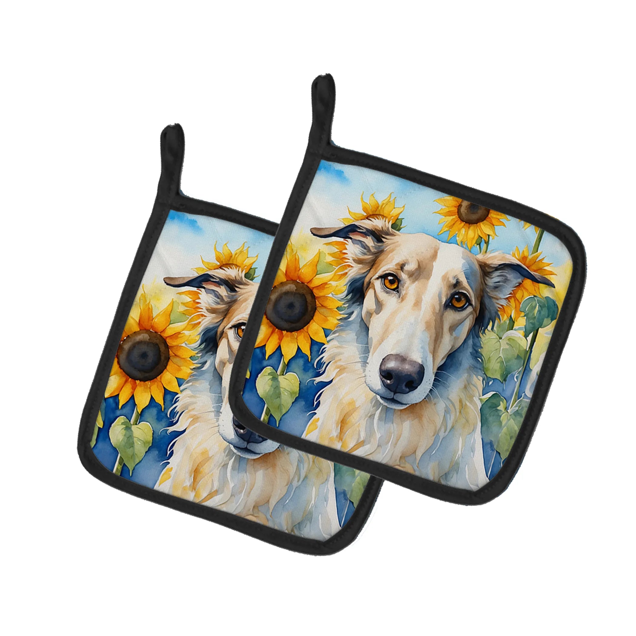 In Sunflowers Pair of Pot Holders - Size: 7.5HX7.5W | Pack Of: 1 | Collection name: In sunflowers