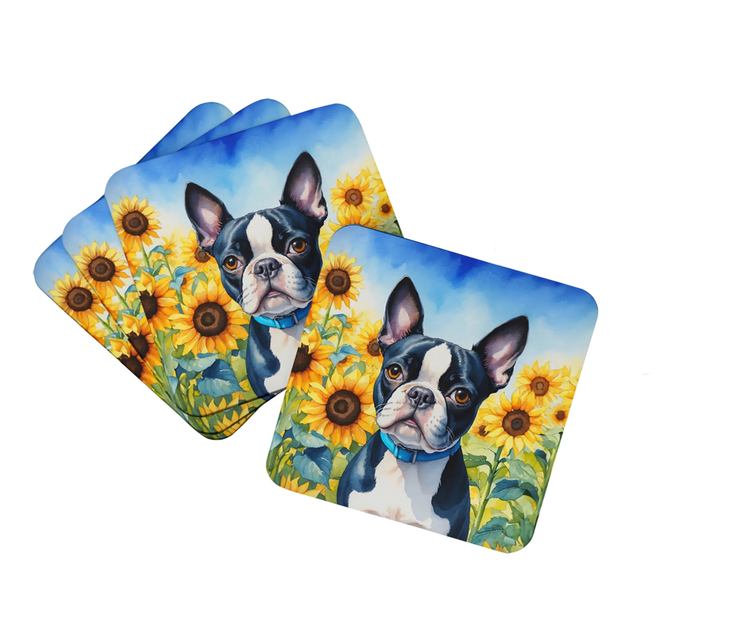 In Sunflowers Foam Coasters - Size: 3.5 | Pack Of: 1 | Collection name: In sunflowers