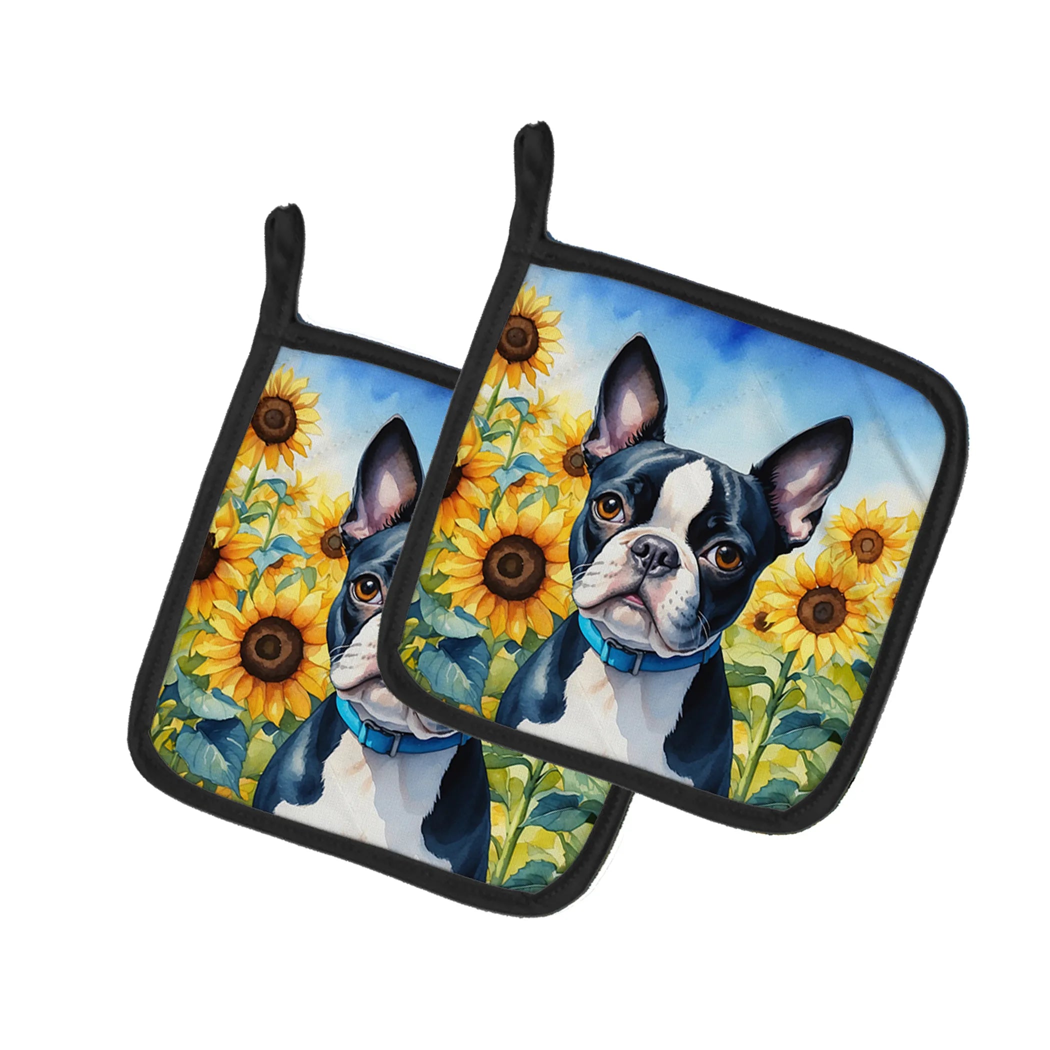 In Sunflowers Pair of Pot Holders - Size: 7.5HX7.5W | Pack Of: 1 | Collection name: In sunflowers