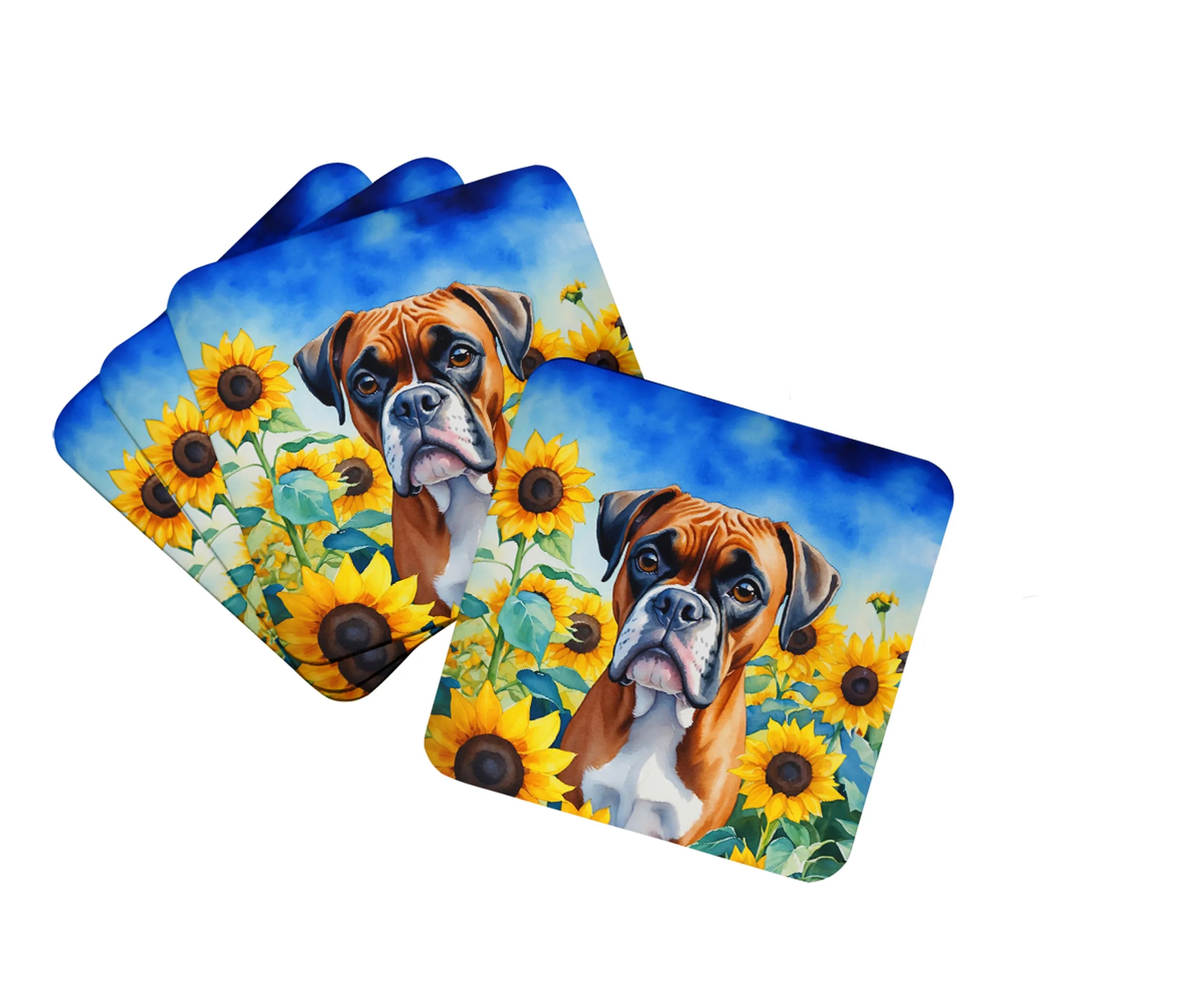 In Sunflowers Foam Coasters - Size: 3.5 | Pack Of: 1 | Collection name: In sunflowers