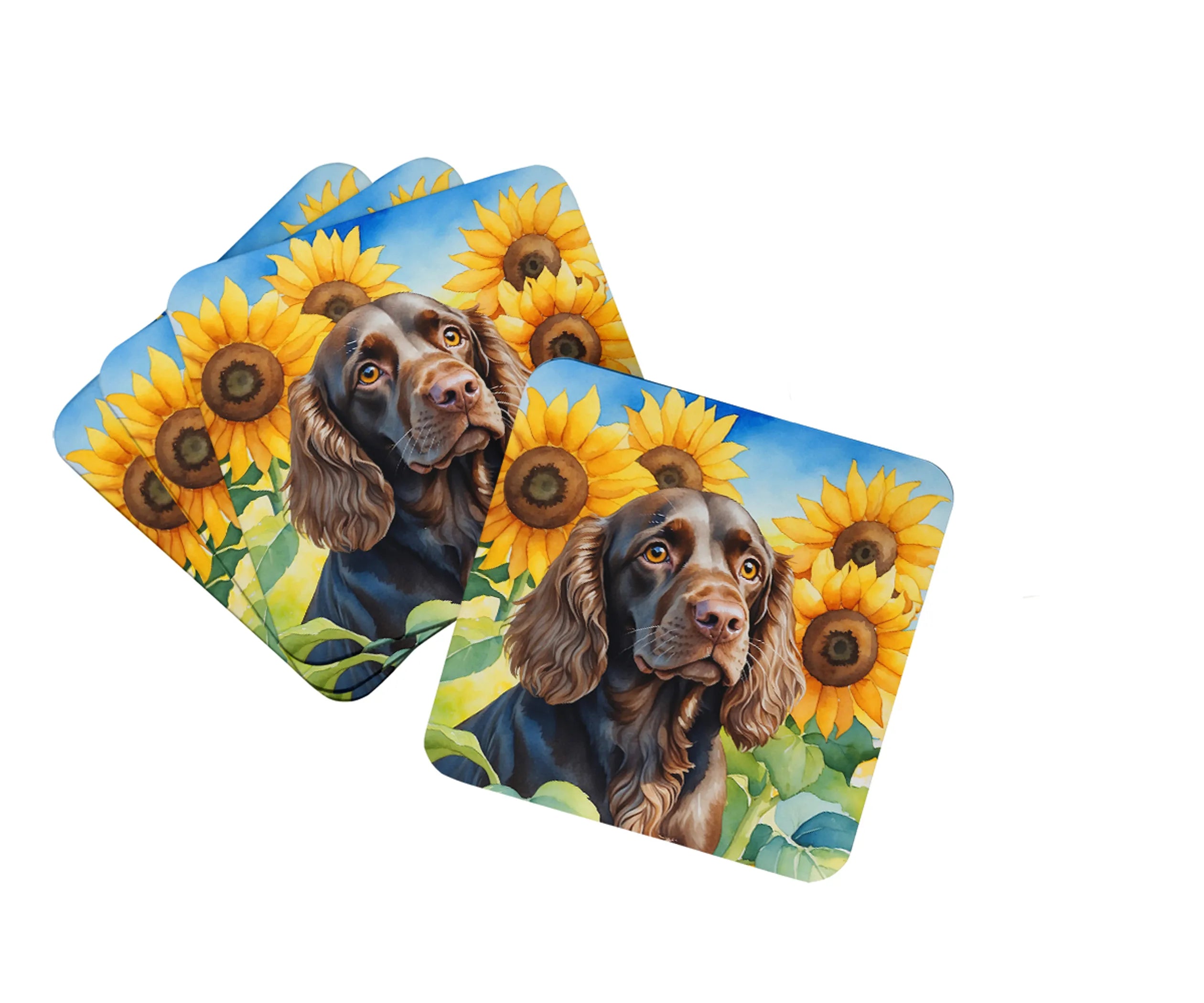 In Sunflowers Foam Coasters - Size: 3.5 | Pack Of: 1 | Collection name: In sunflowers