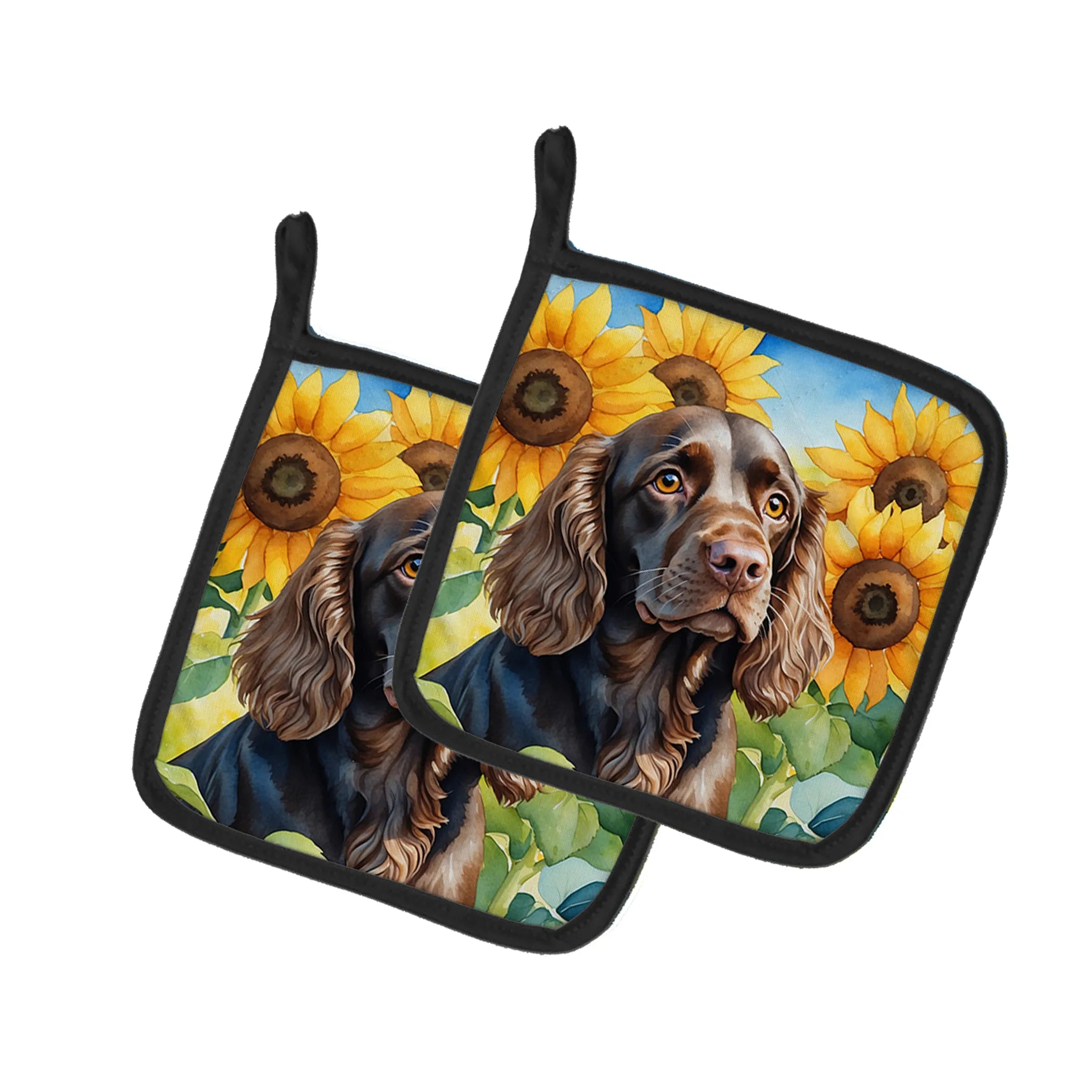 In Sunflowers Pair of Pot Holders - Size: 7.5HX7.5W | Pack Of: 1 | Collection name: In sunflowers