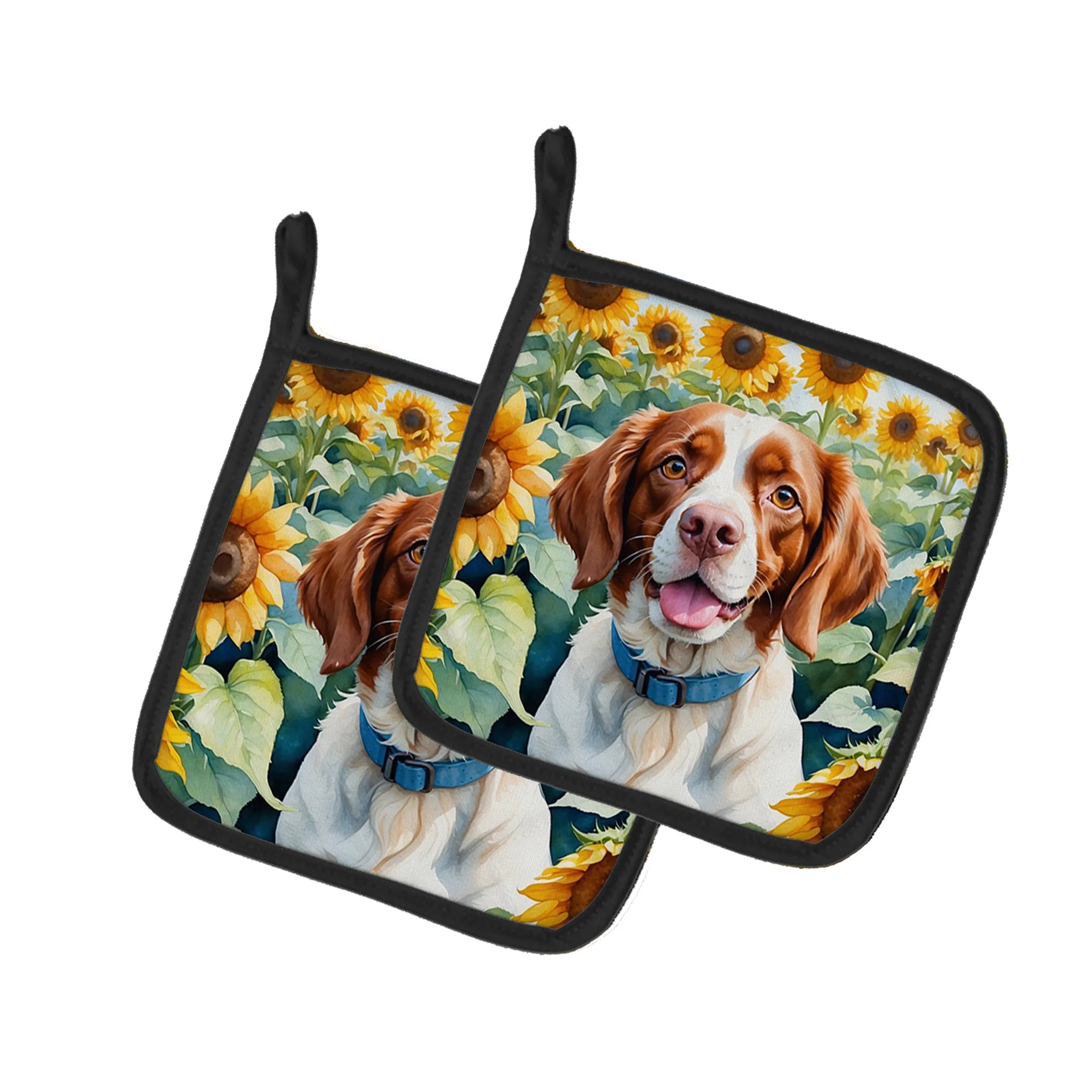 In Sunflowers Pair of Pot Holders - Size: 7.5HX7.5W | Pack Of: 1 | Collection name: In sunflowers