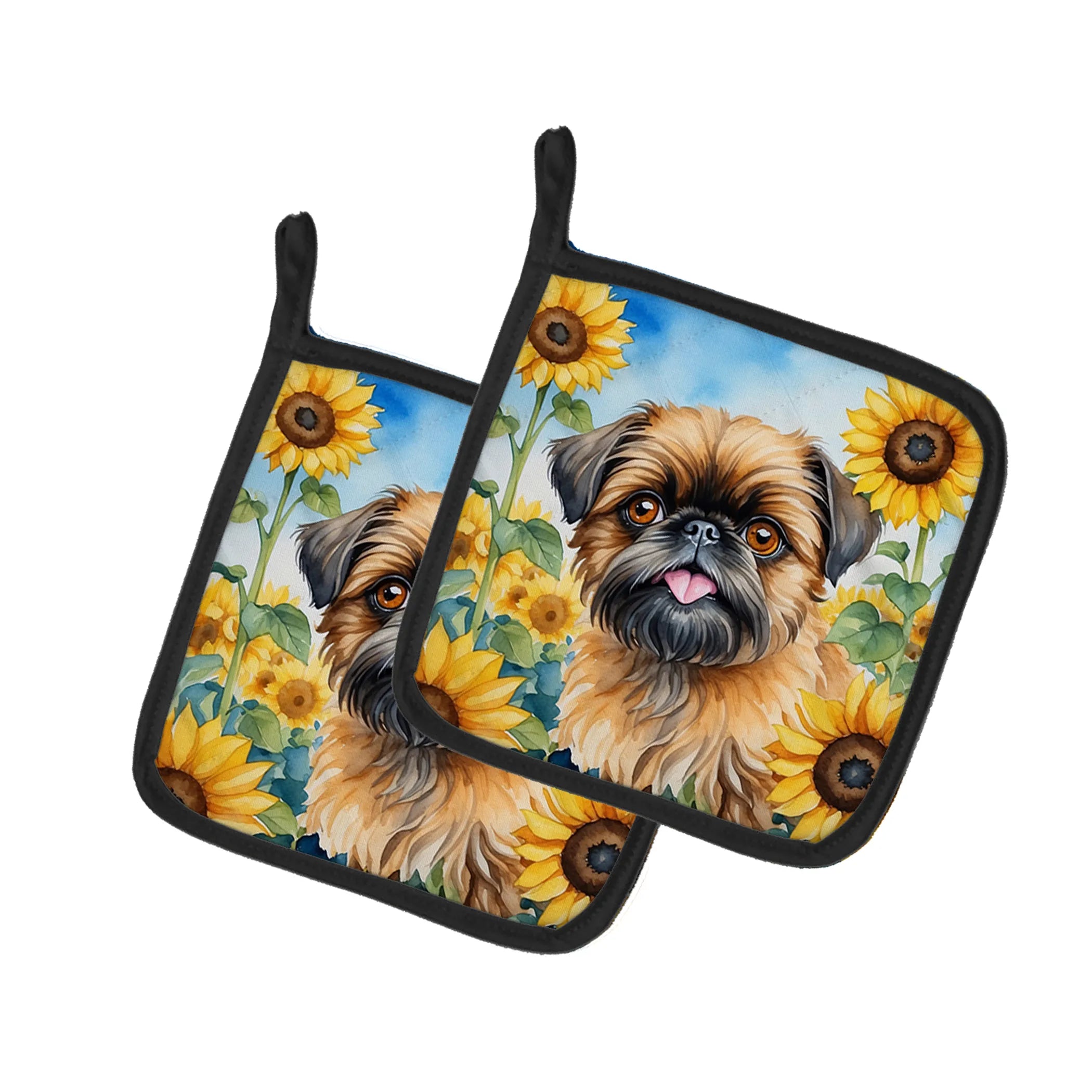 In Sunflowers Pair of Pot Holders - Size: 7.5HX7.5W | Pack Of: 1 | Collection name: In sunflowers