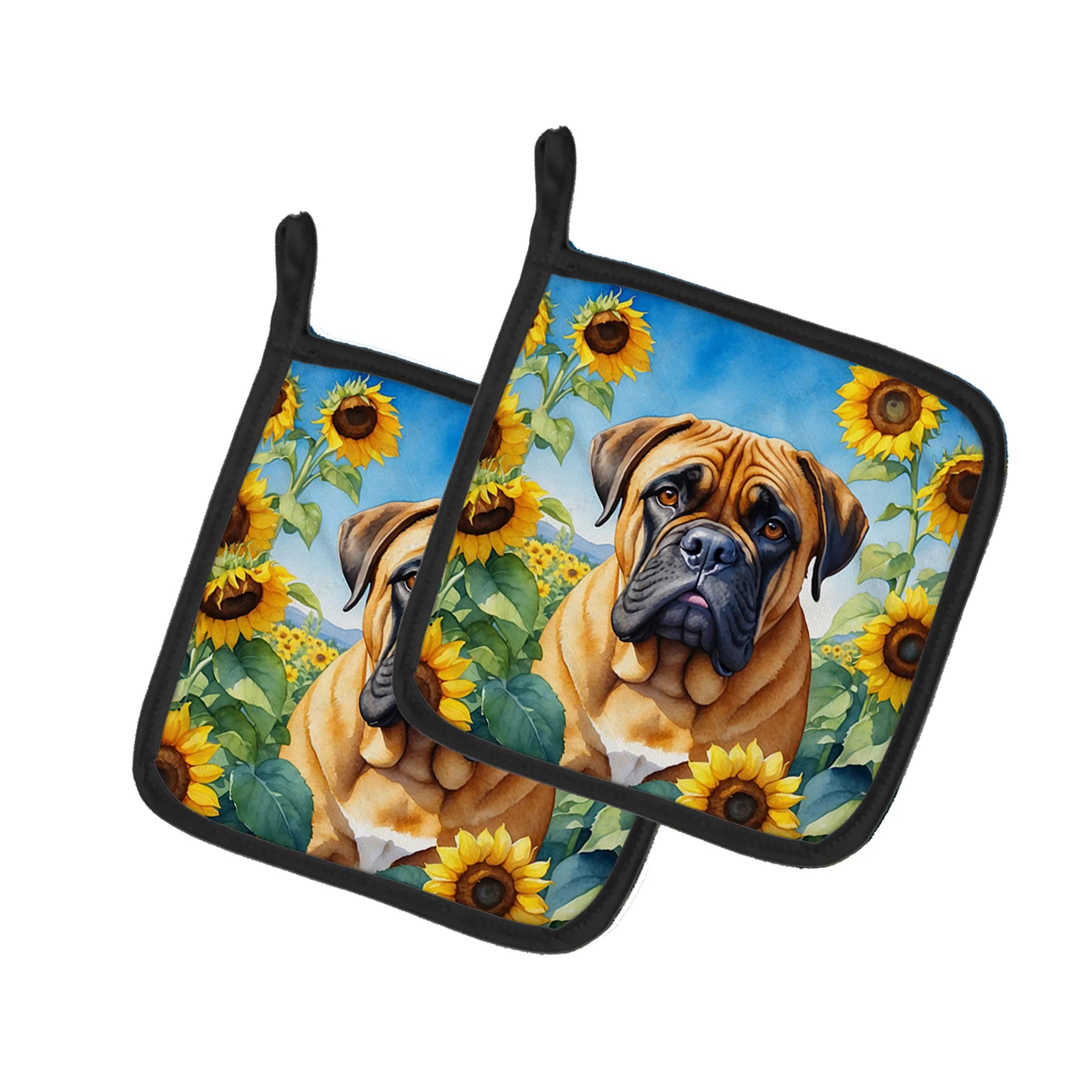 In Sunflowers Pair of Pot Holders - Size: 7.5HX7.5W | Pack Of: 1 | Collection name: In sunflowers