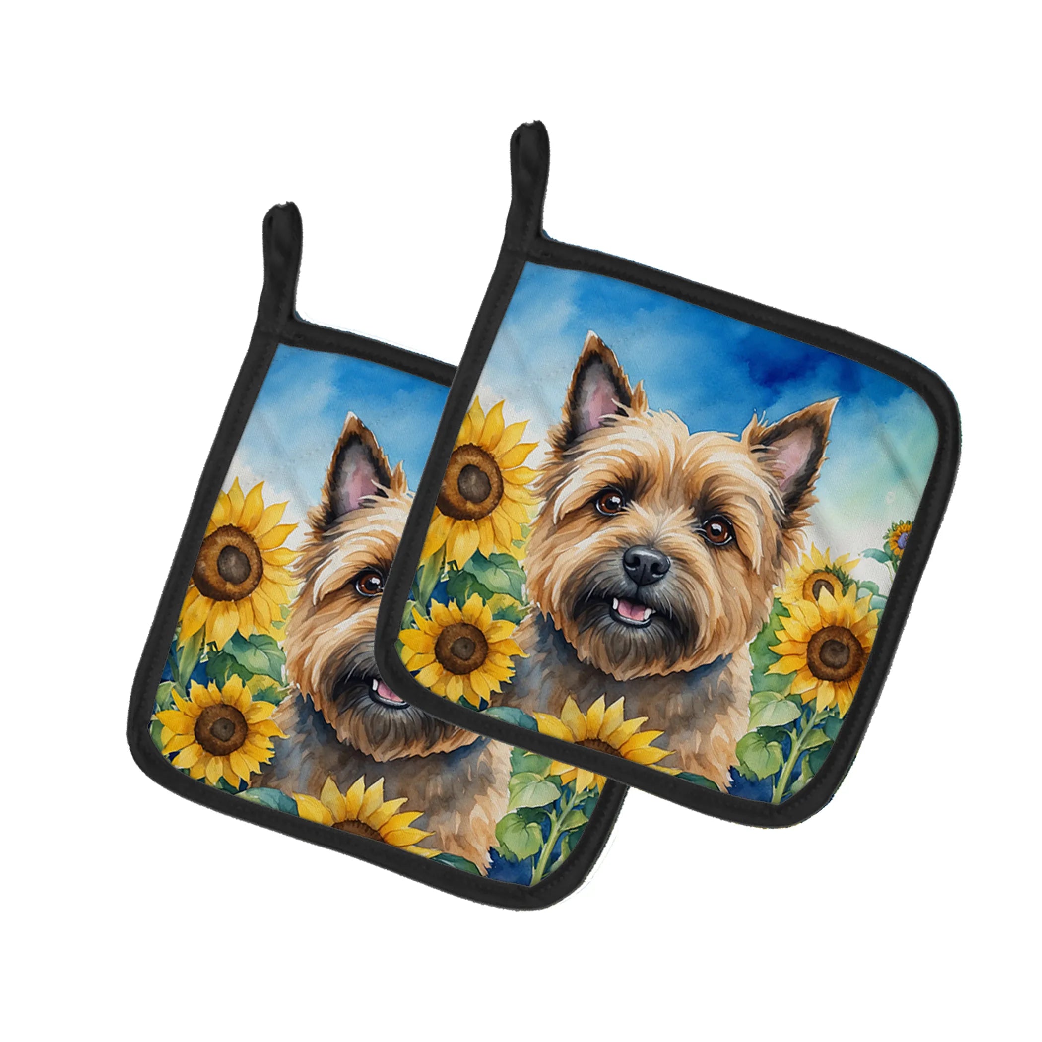 In Sunflowers Pair of Pot Holders - Size: 7.5HX7.5W | Pack Of: 1 | Collection name: In sunflowers