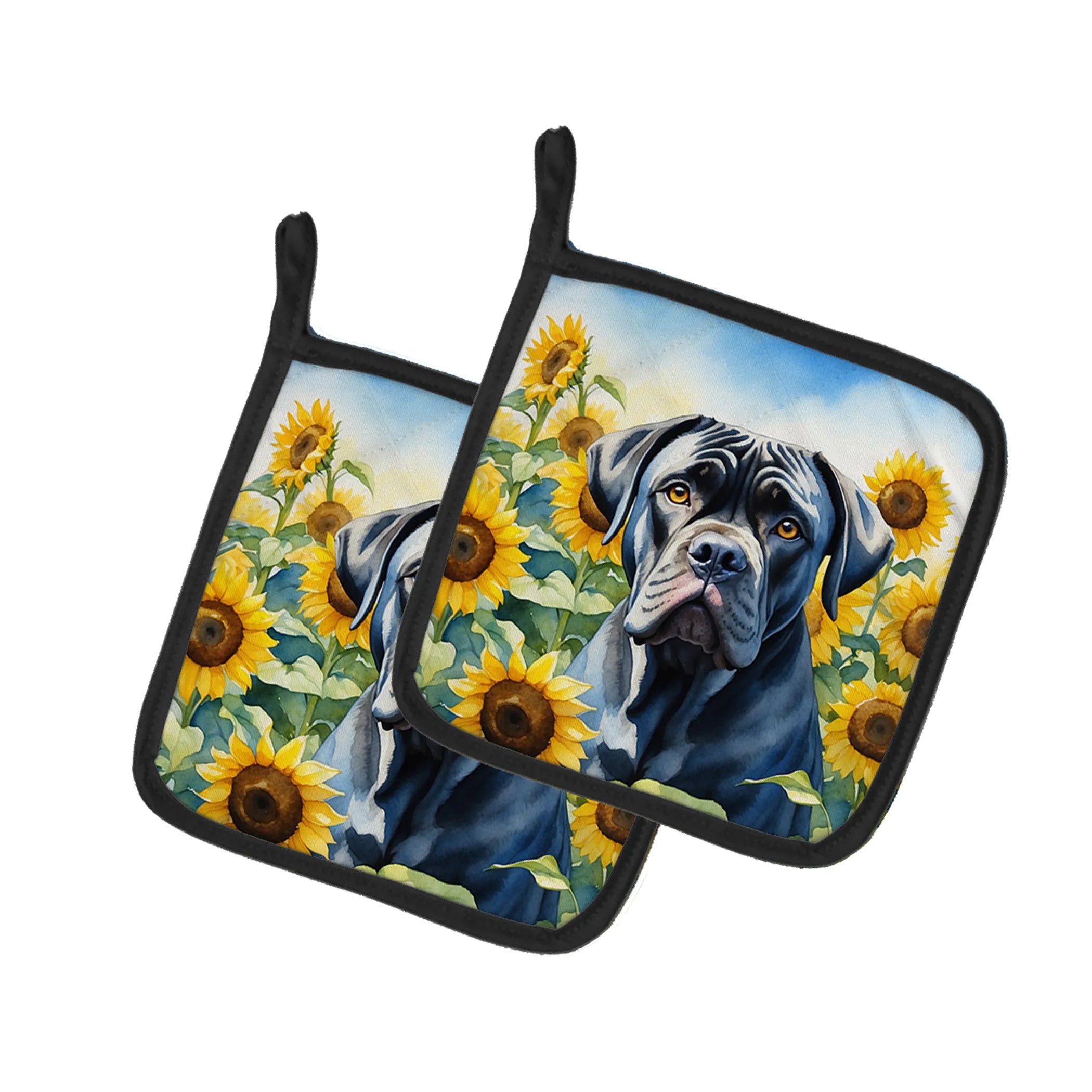 In Sunflowers Pair of Pot Holders - Size: 7.5HX7.5W | Pack Of: 1 | Collection name: In sunflowers