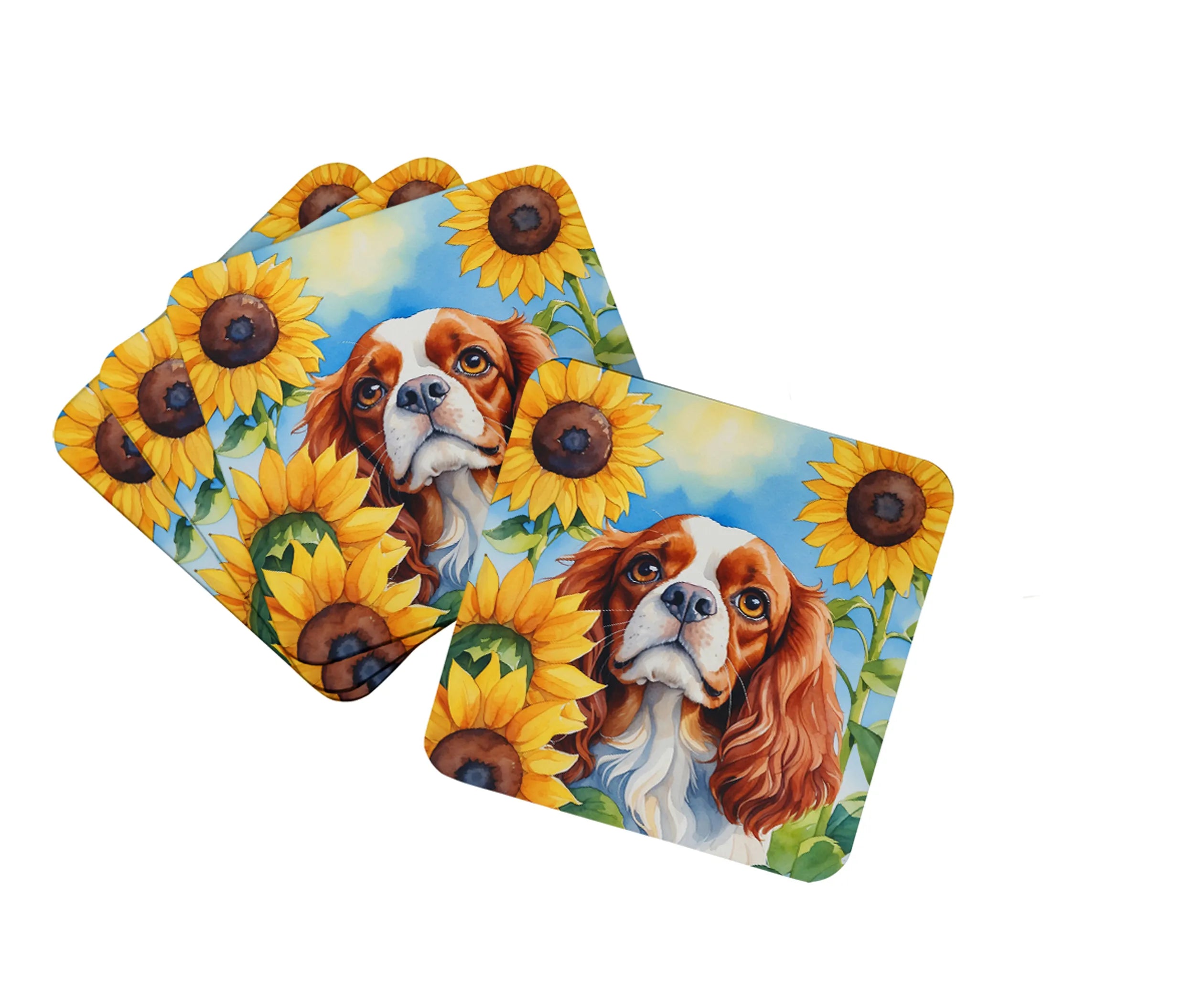 In Sunflowers Foam Coasters - Size: 3.5 | Pack Of: 1 | Collection name: In sunflowers