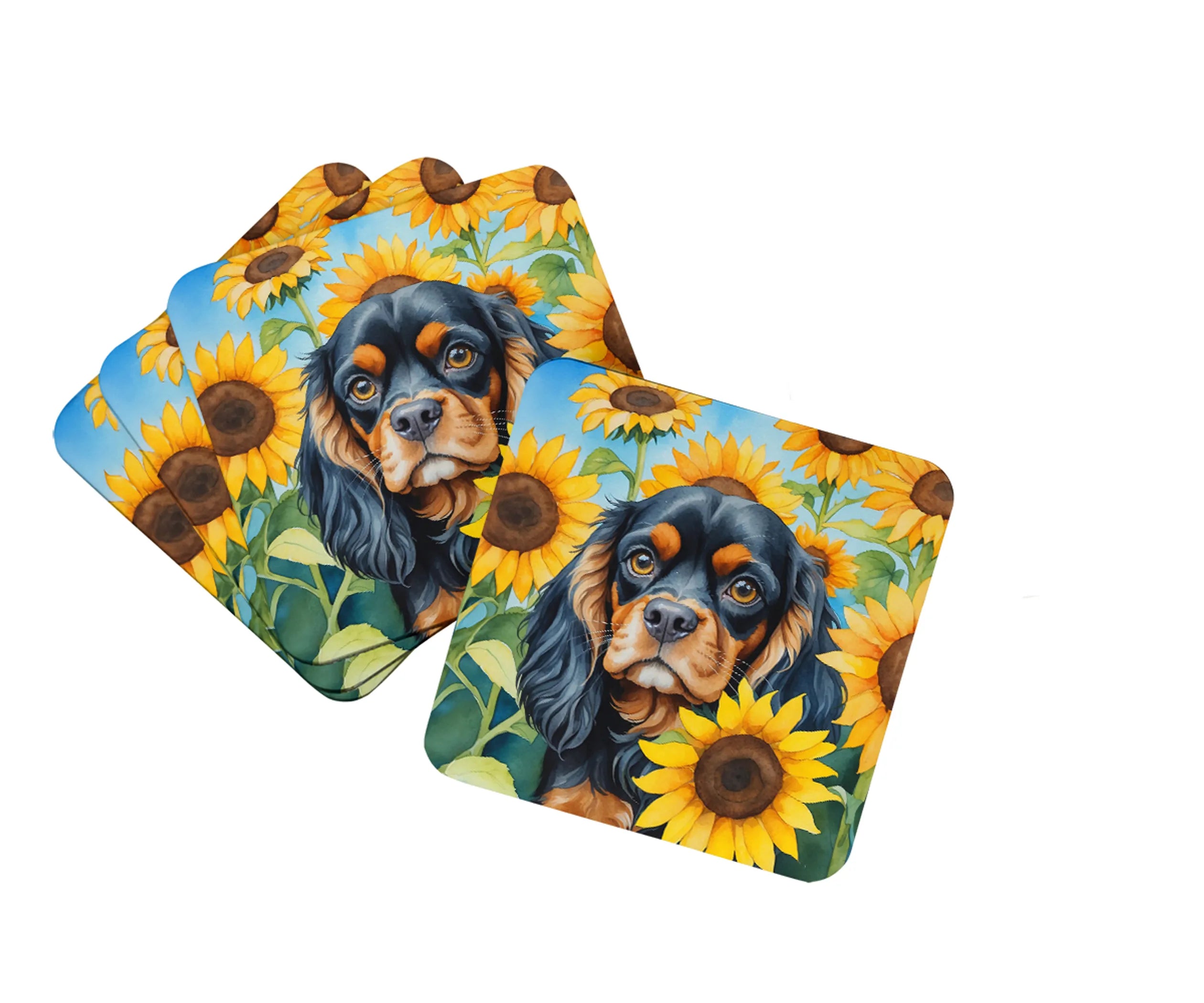 In Sunflowers Foam Coasters - Size: 3.5 | Pack Of: 1 | Collection name: In sunflowers