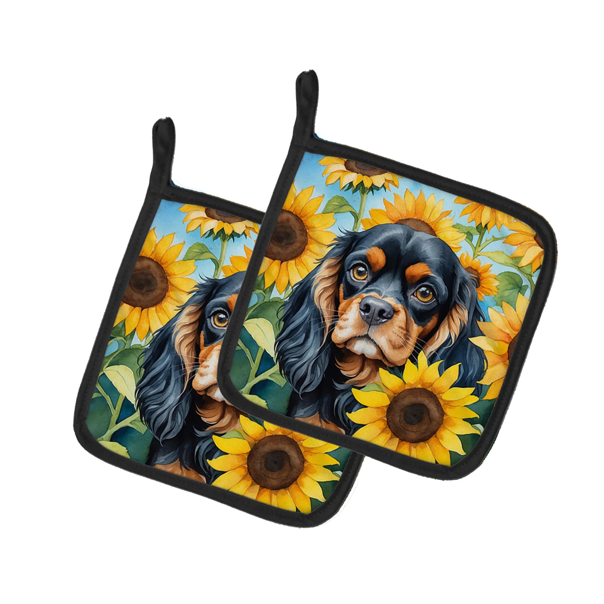 In Sunflowers Pair of Pot Holders - Size: 7.5HX7.5W | Pack Of: 1 | Collection name: In sunflowers