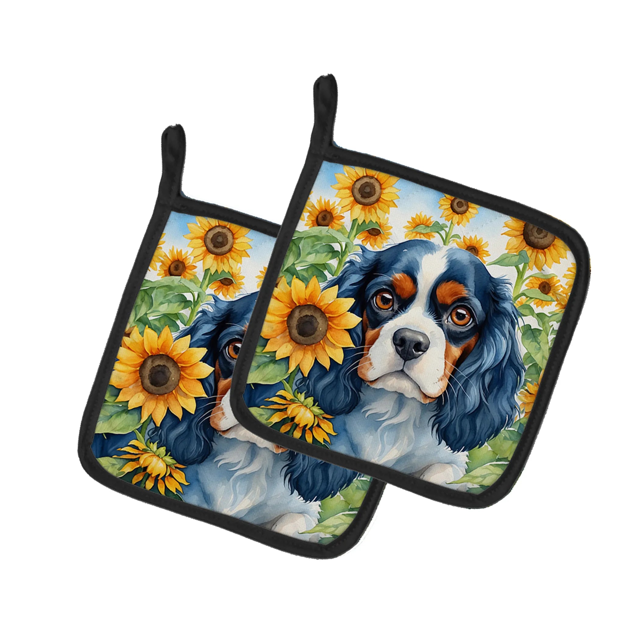 In Sunflowers Pair of Pot Holders - Size: 7.5HX7.5W | Pack Of: 1 | Collection name: In sunflowers