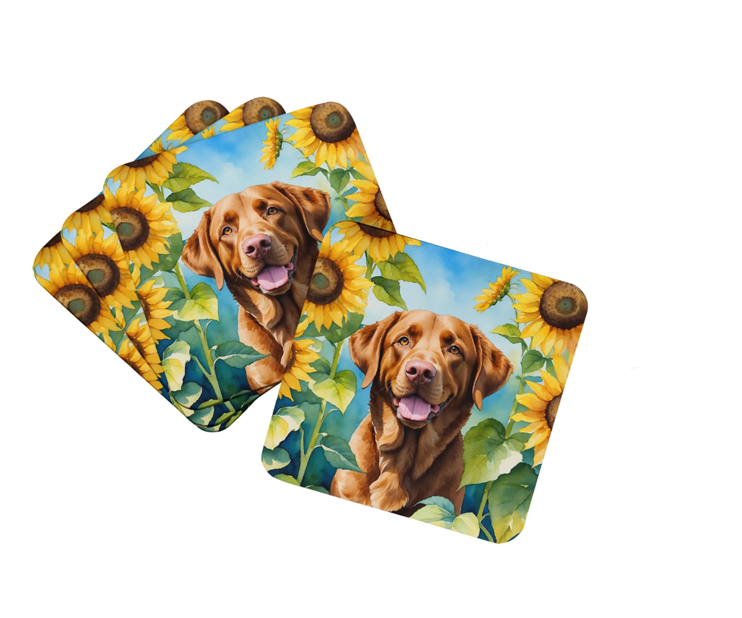 In Sunflowers Foam Coasters - Size: 3.5 | Pack Of: 1 | Collection name: In sunflowers