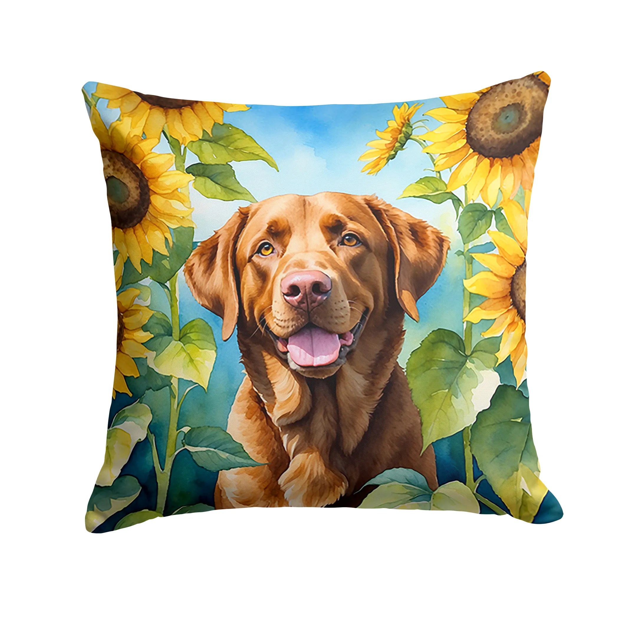 In Sunflowers Throw Pillow - Size: 14HX14W | Pack Of: 1 | Collection name: In sunflowers