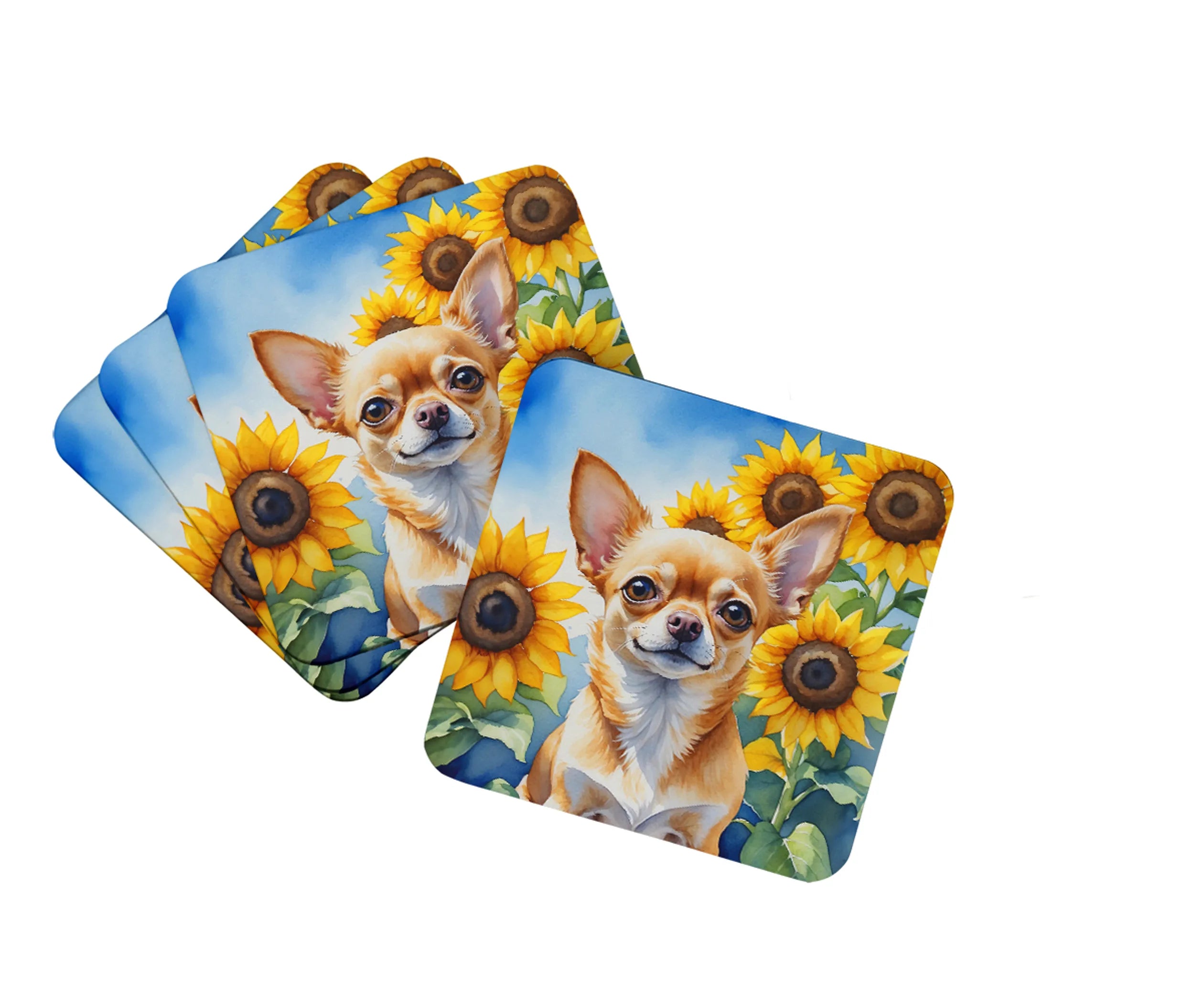 In Sunflowers Foam Coasters - Size: 3.5 | Pack Of: 1 | Collection name: In sunflowers
