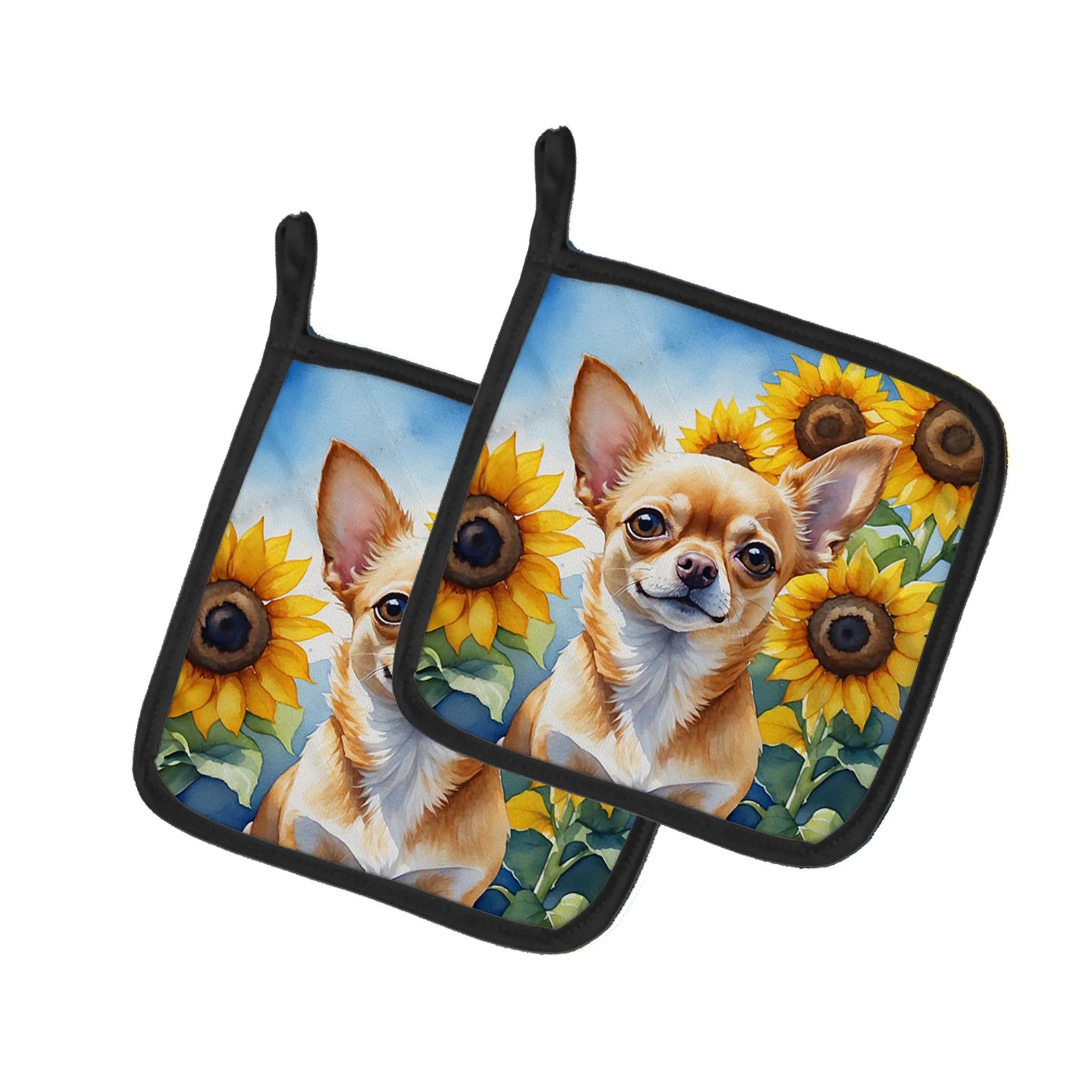 In Sunflowers Pair of Pot Holders - Size: 7.5HX7.5W | Pack Of: 1 | Collection name: In sunflowers
