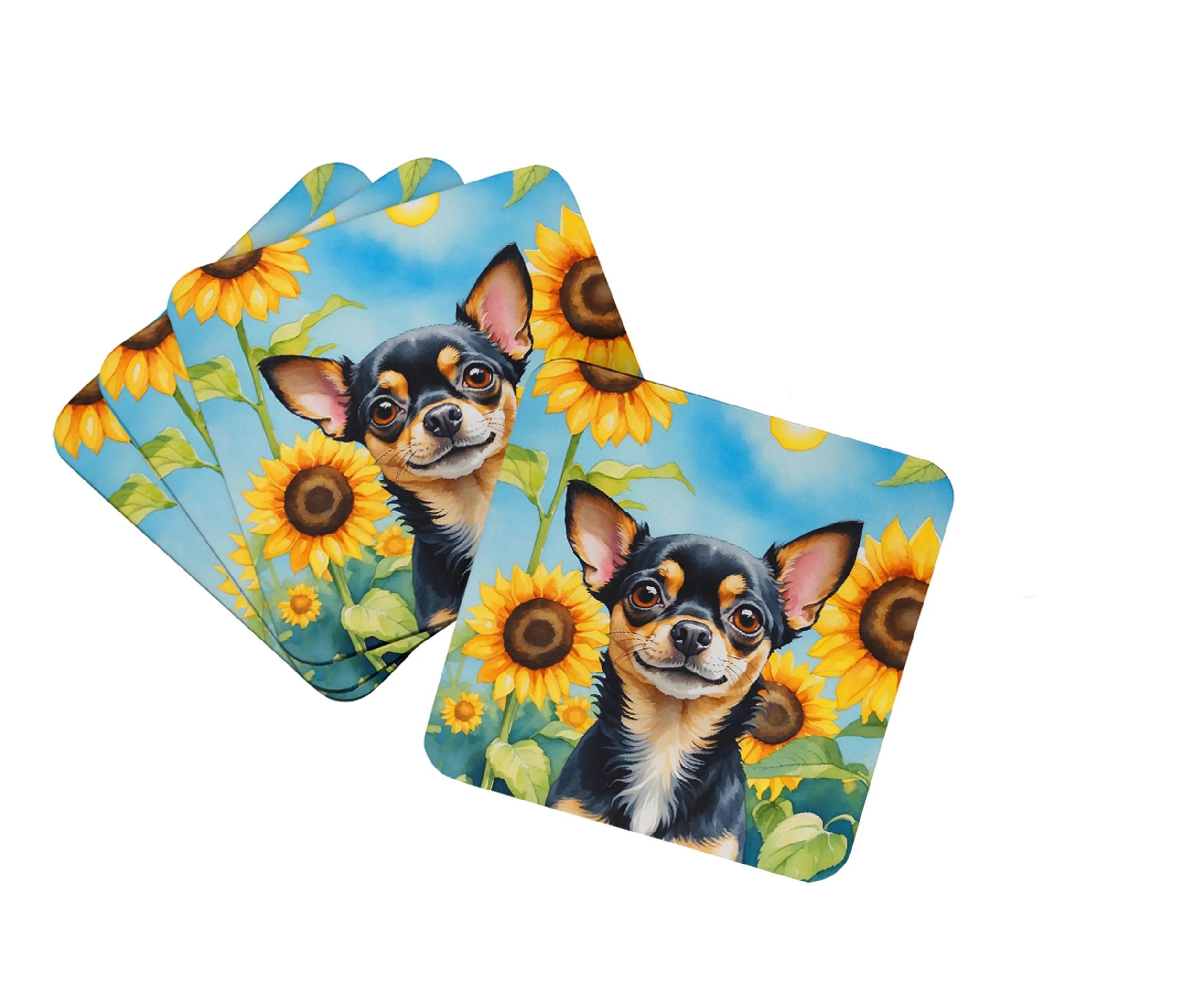 In Sunflowers Foam Coasters - Size: 3.5 | Pack Of: 1 | Collection name: In sunflowers