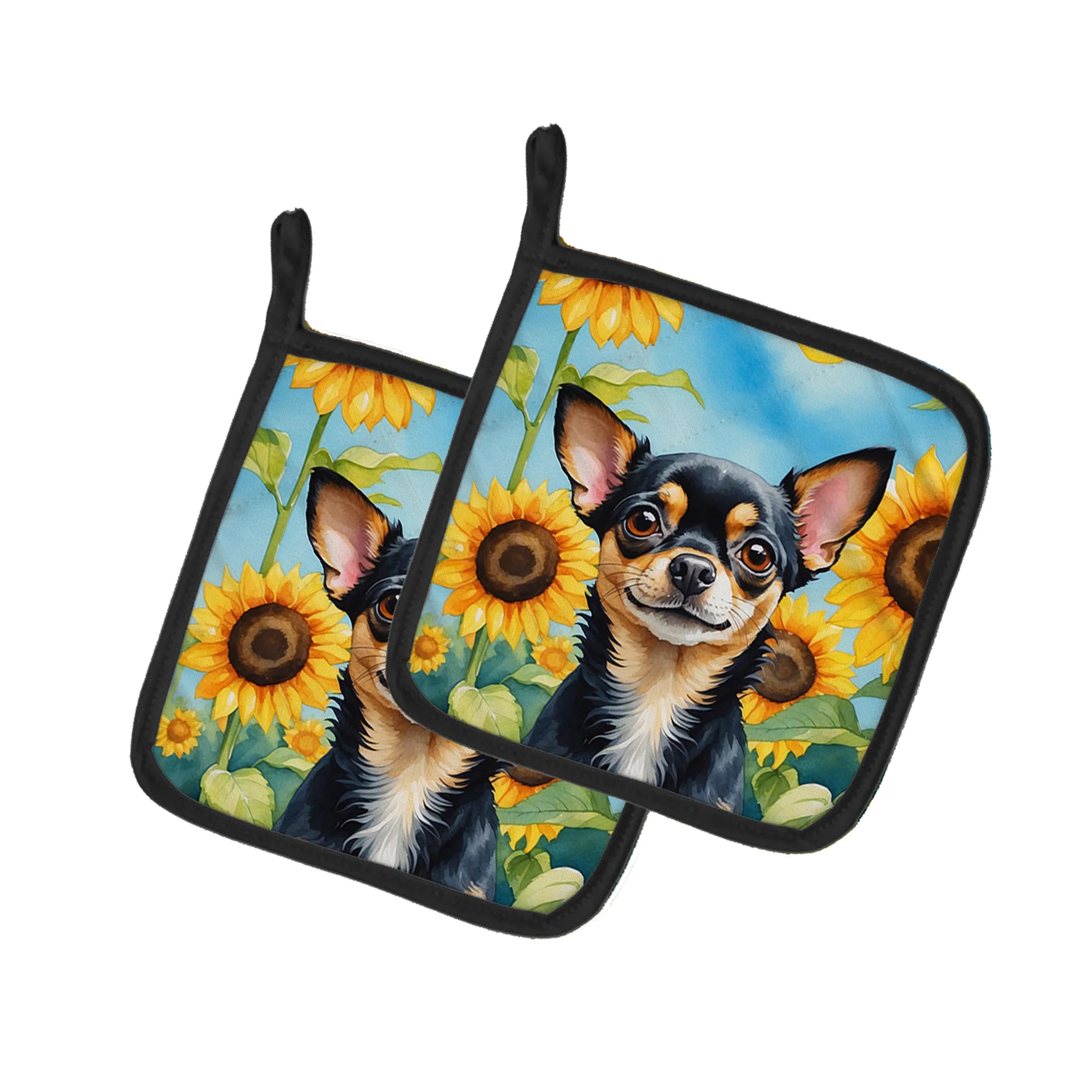 In Sunflowers Pair of Pot Holders - Size: 7.5HX7.5W | Pack Of: 1 | Collection name: In sunflowers