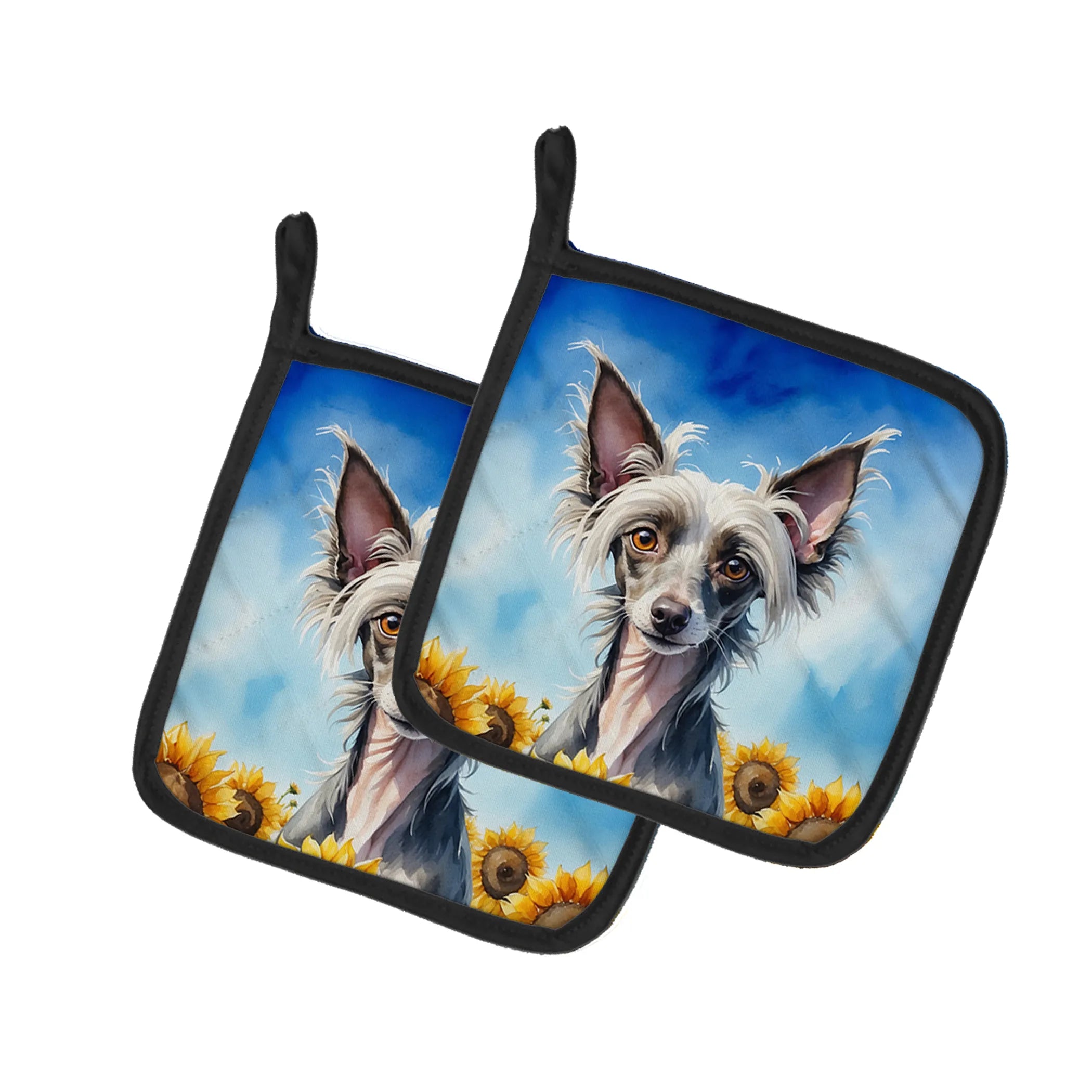 In Sunflowers Pair of Pot Holders - Size: 7.5HX7.5W | Pack Of: 1 | Collection name: In sunflowers