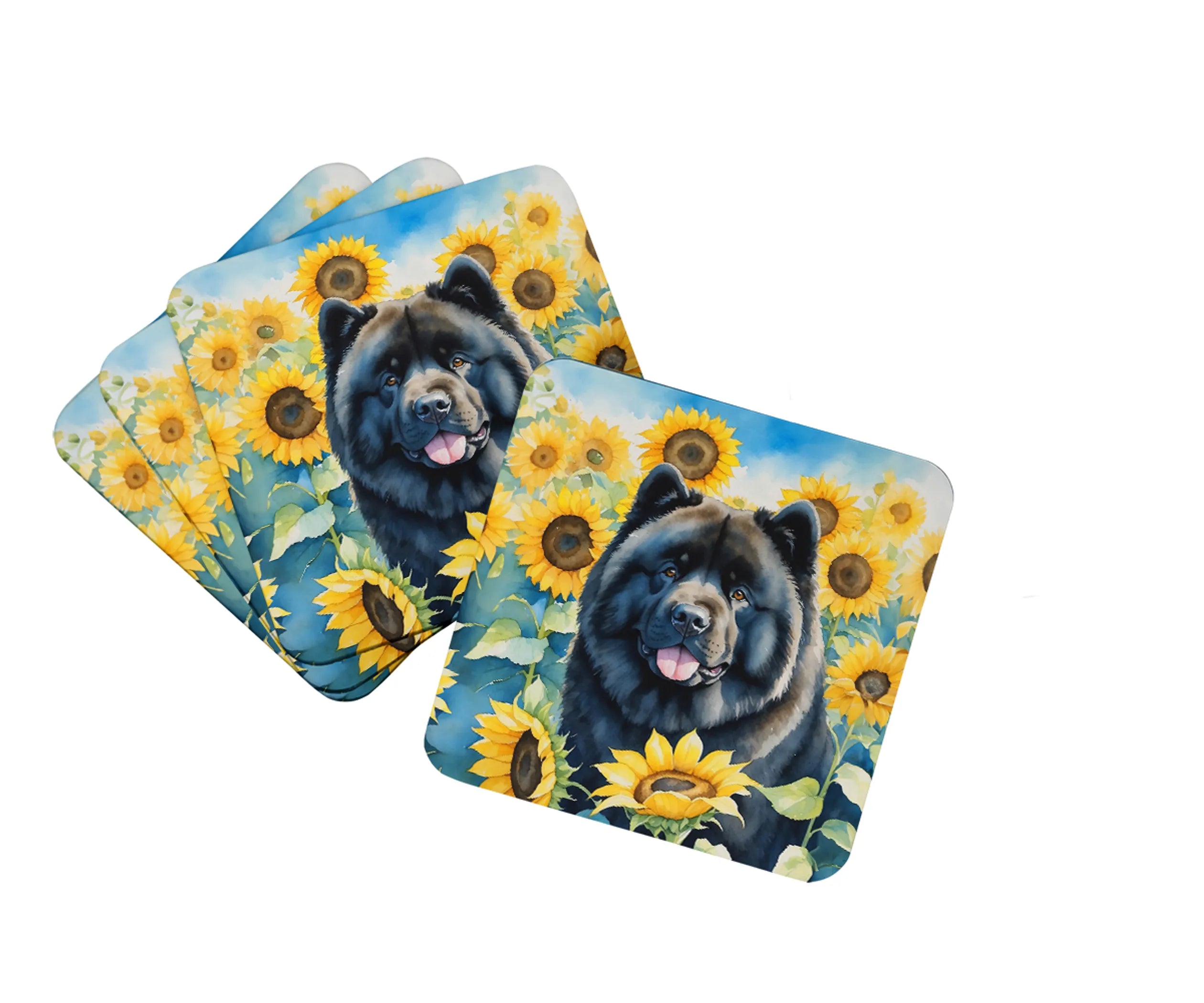 In Sunflowers Foam Coasters - Size: 3.5 | Pack Of: 1 | Collection name: In sunflowers