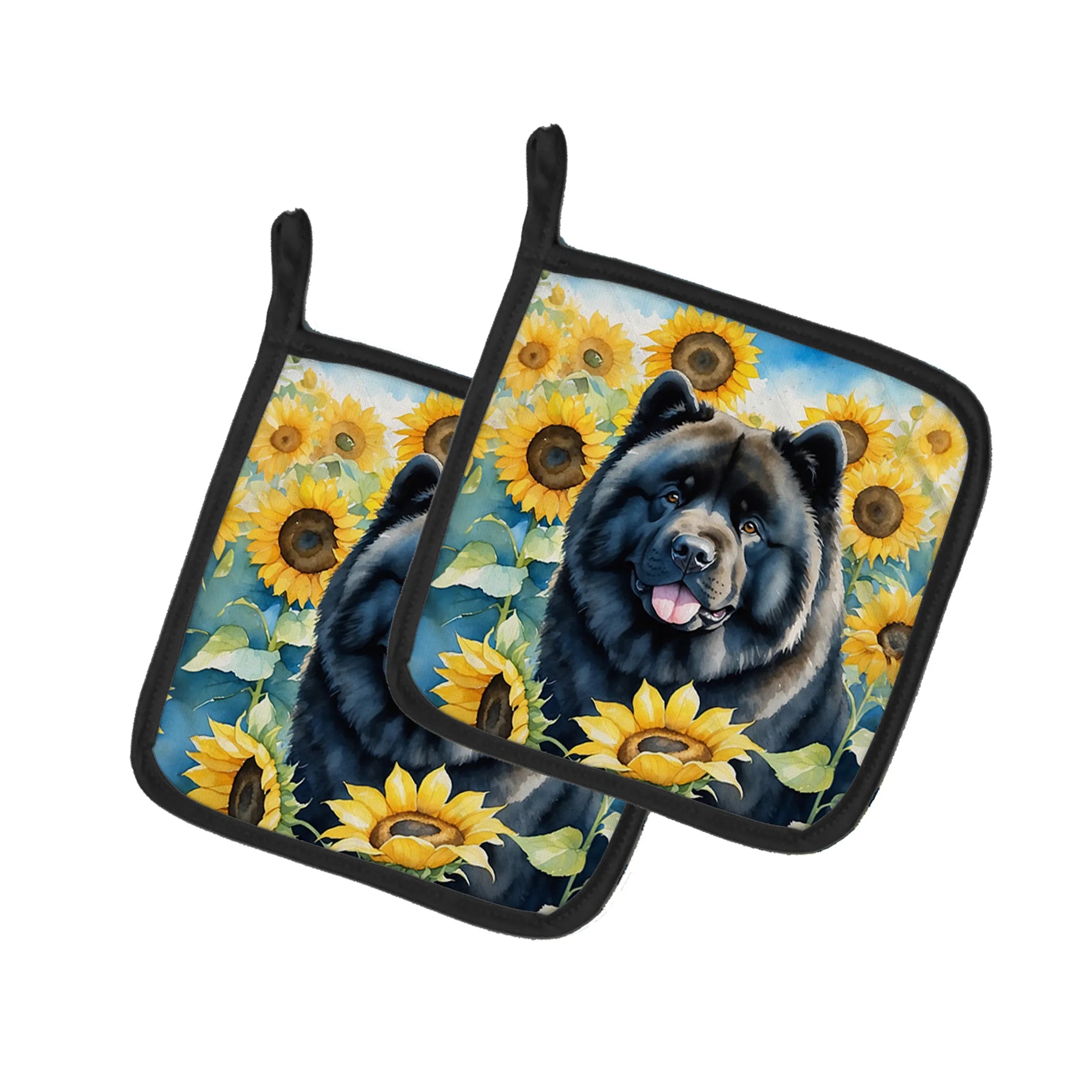 In Sunflowers Pair of Pot Holders - Size: 7.5HX7.5W | Pack Of: 1 | Collection name: In sunflowers
