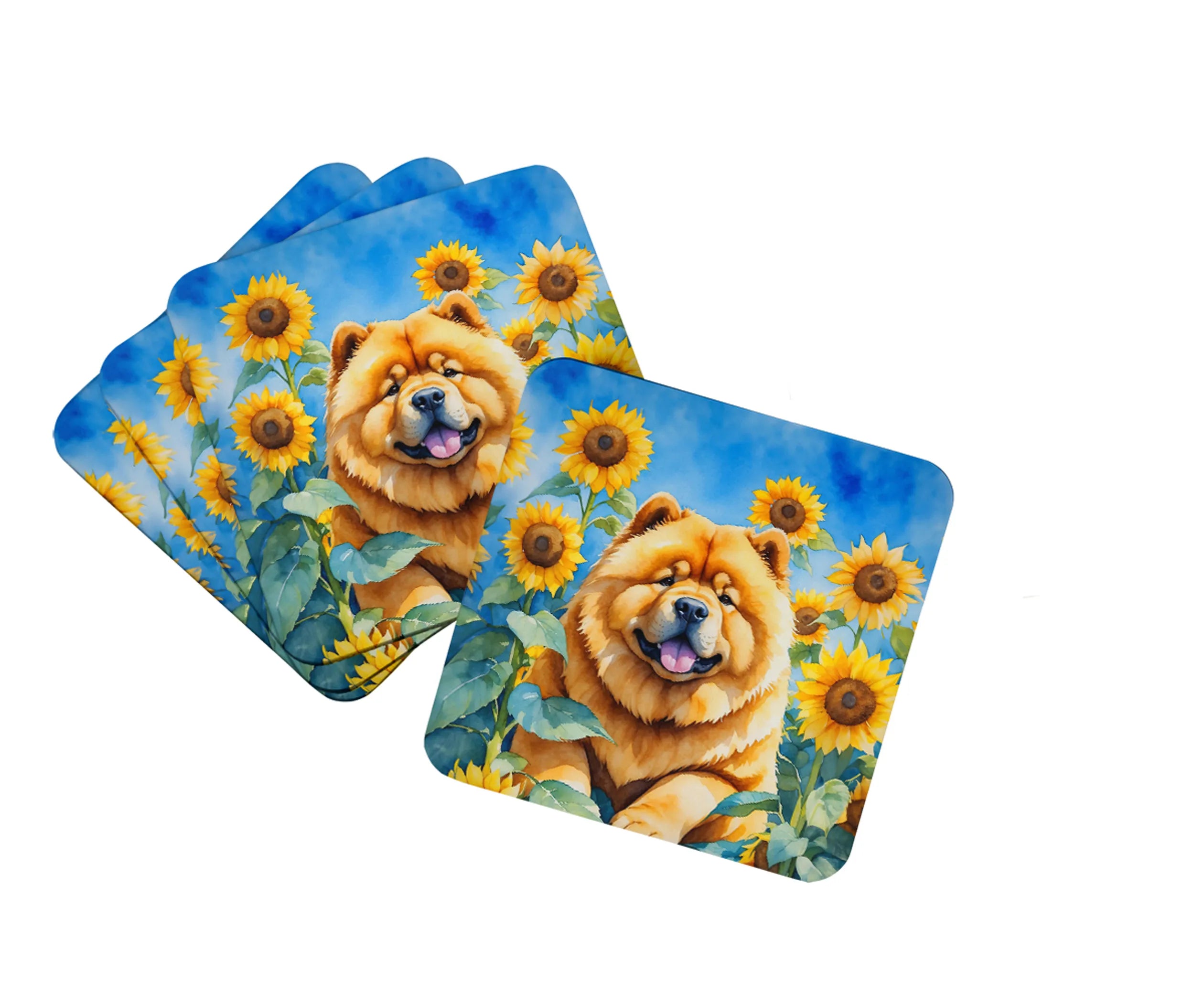 In Sunflowers Foam Coasters - Size: 3.5 | Pack Of: 1 | Collection name: In sunflowers