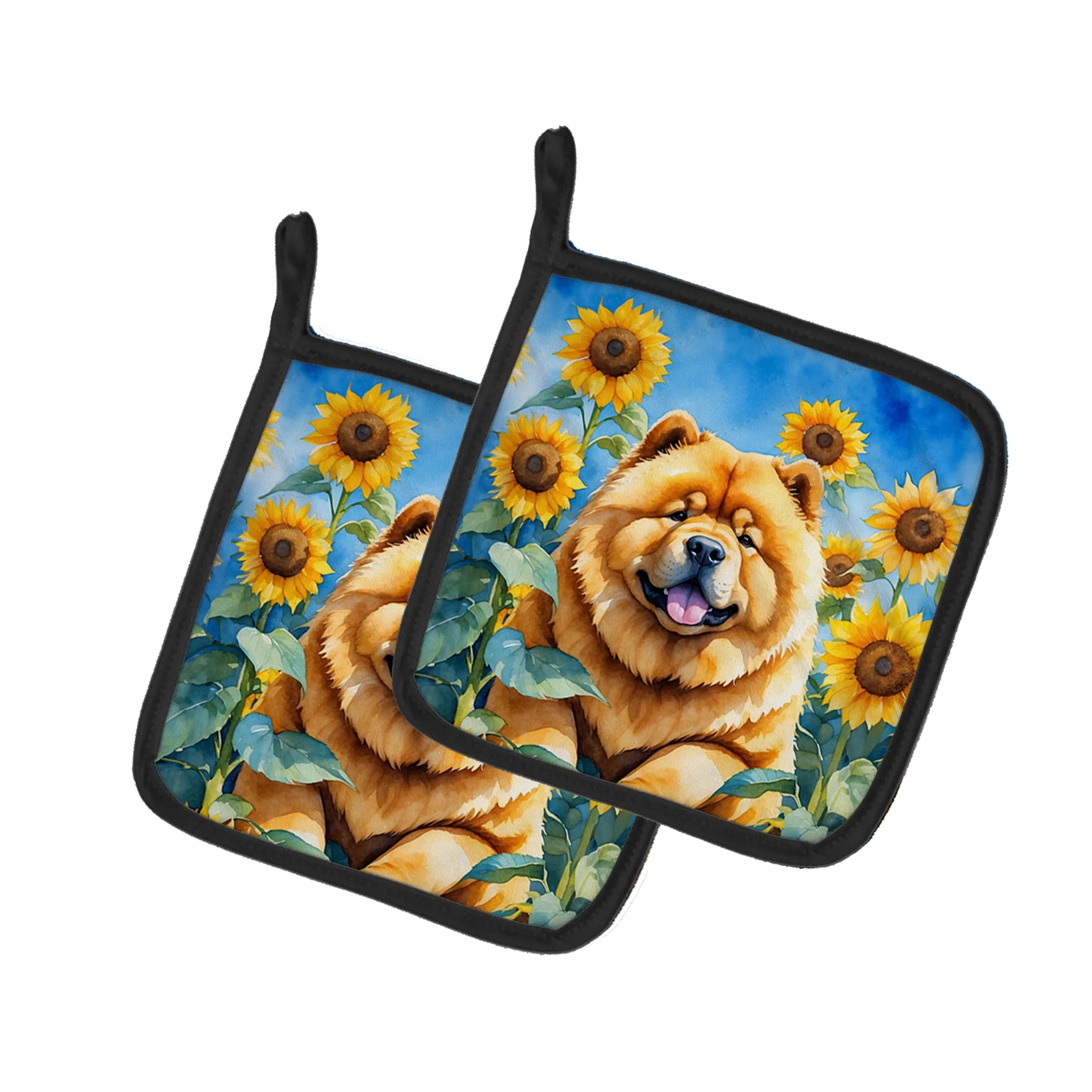 In Sunflowers Pair of Pot Holders - Size: 7.5HX7.5W | Pack Of: 1 | Collection name: In sunflowers