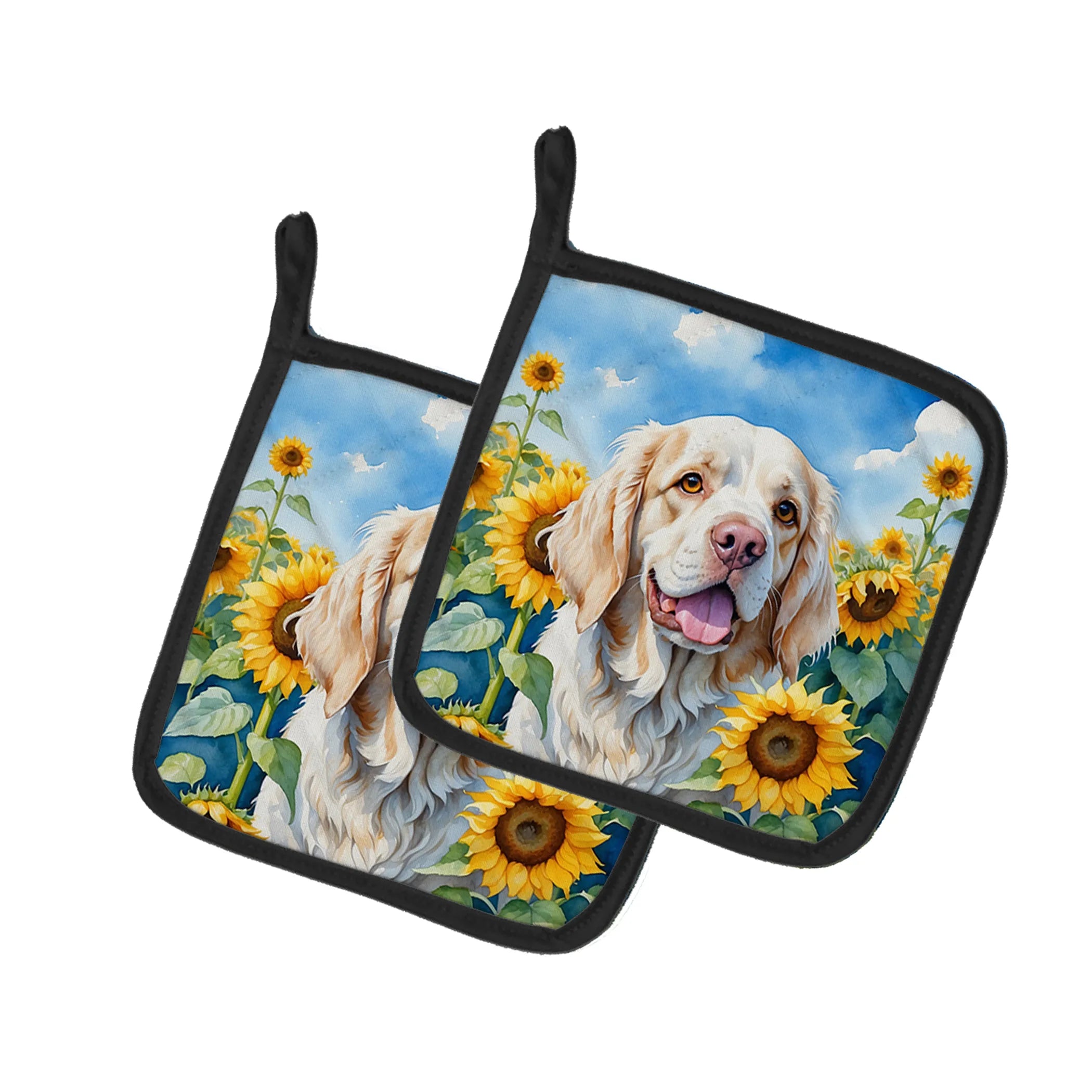 In Sunflowers Pair of Pot Holders - Size: 7.5HX7.5W | Pack Of: 1 | Collection name: In sunflowers