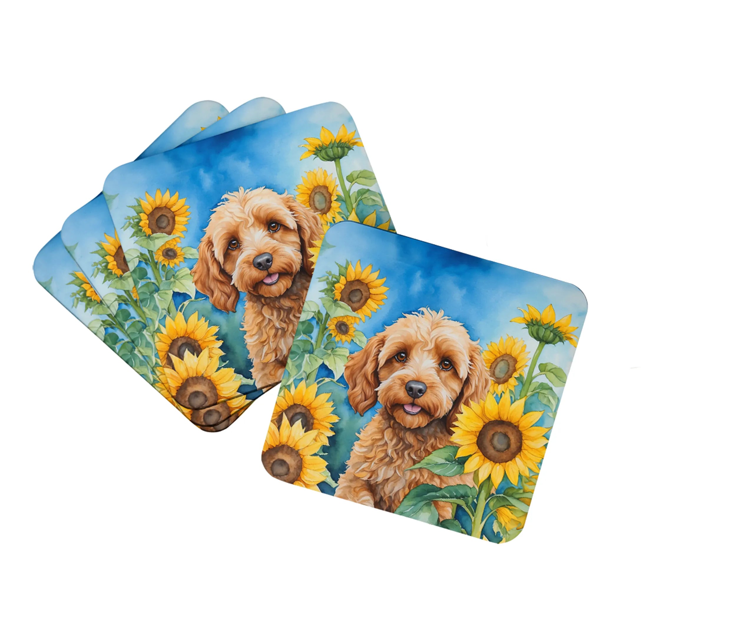 In Sunflowers Foam Coasters - Size: 3.5 | Pack Of: 1 | Collection name: In sunflowers