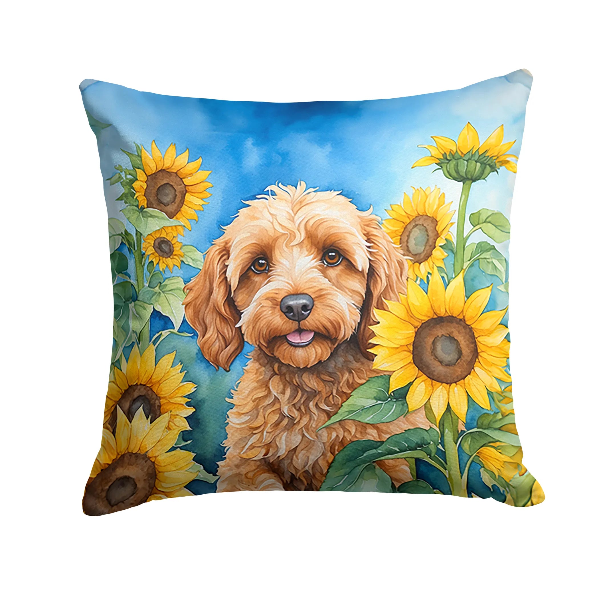 In Sunflowers Throw Pillow - Size: 14HX14W | Pack Of: 1 | Collection name: In sunflowers