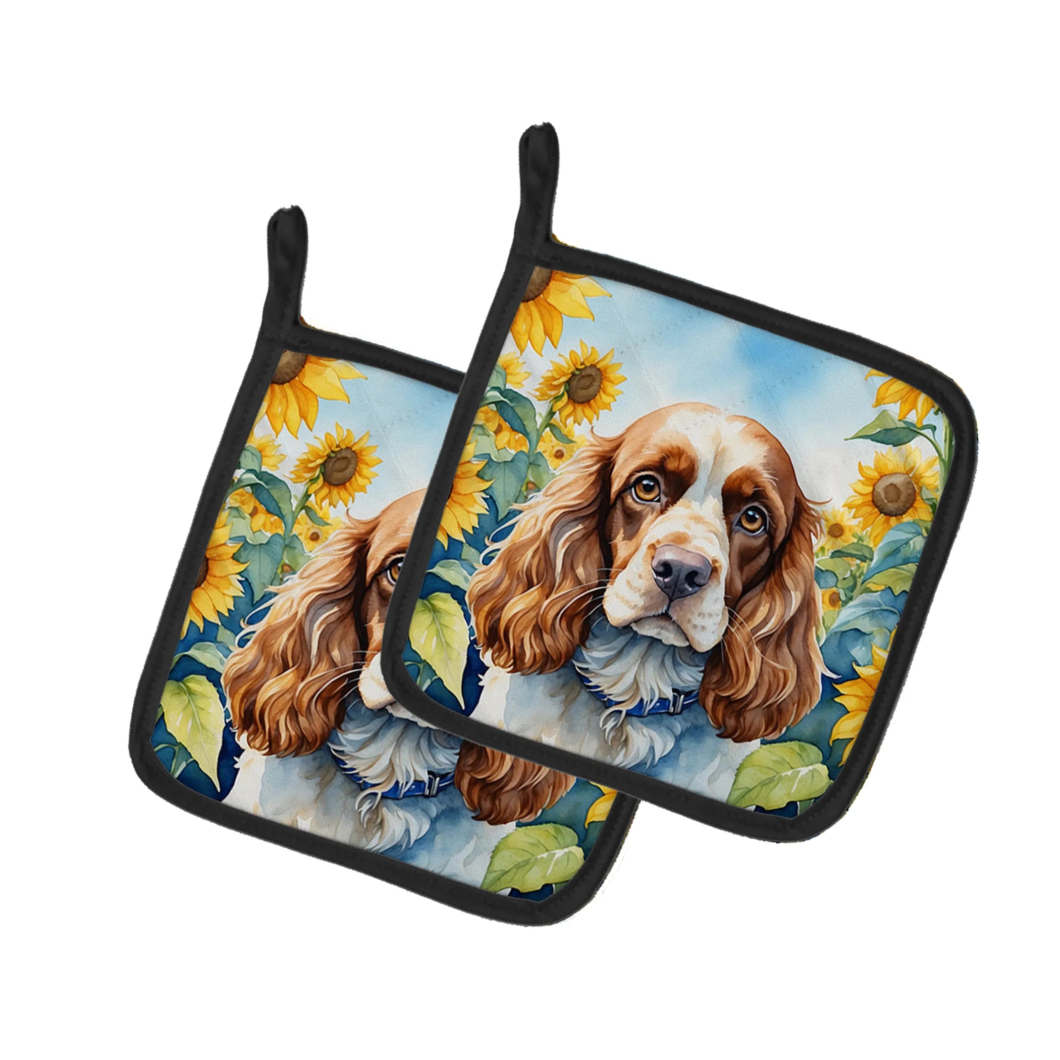 In Sunflowers Pair of Pot Holders - Size: 7.5HX7.5W | Pack Of: 1 | Collection name: In sunflowers