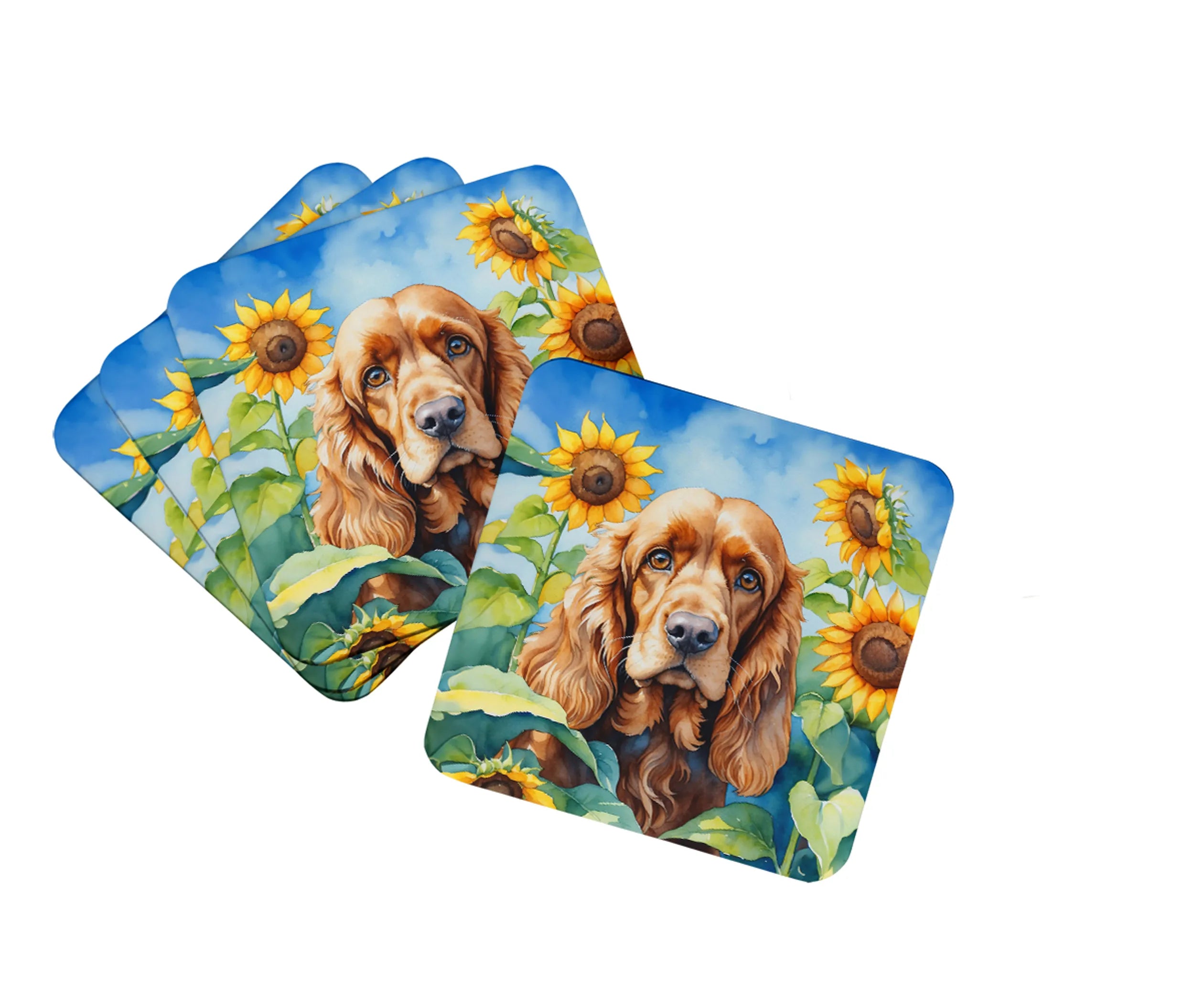 In Sunflowers Foam Coasters - Size: 3.5 | Pack Of: 1 | Collection name: In sunflowers