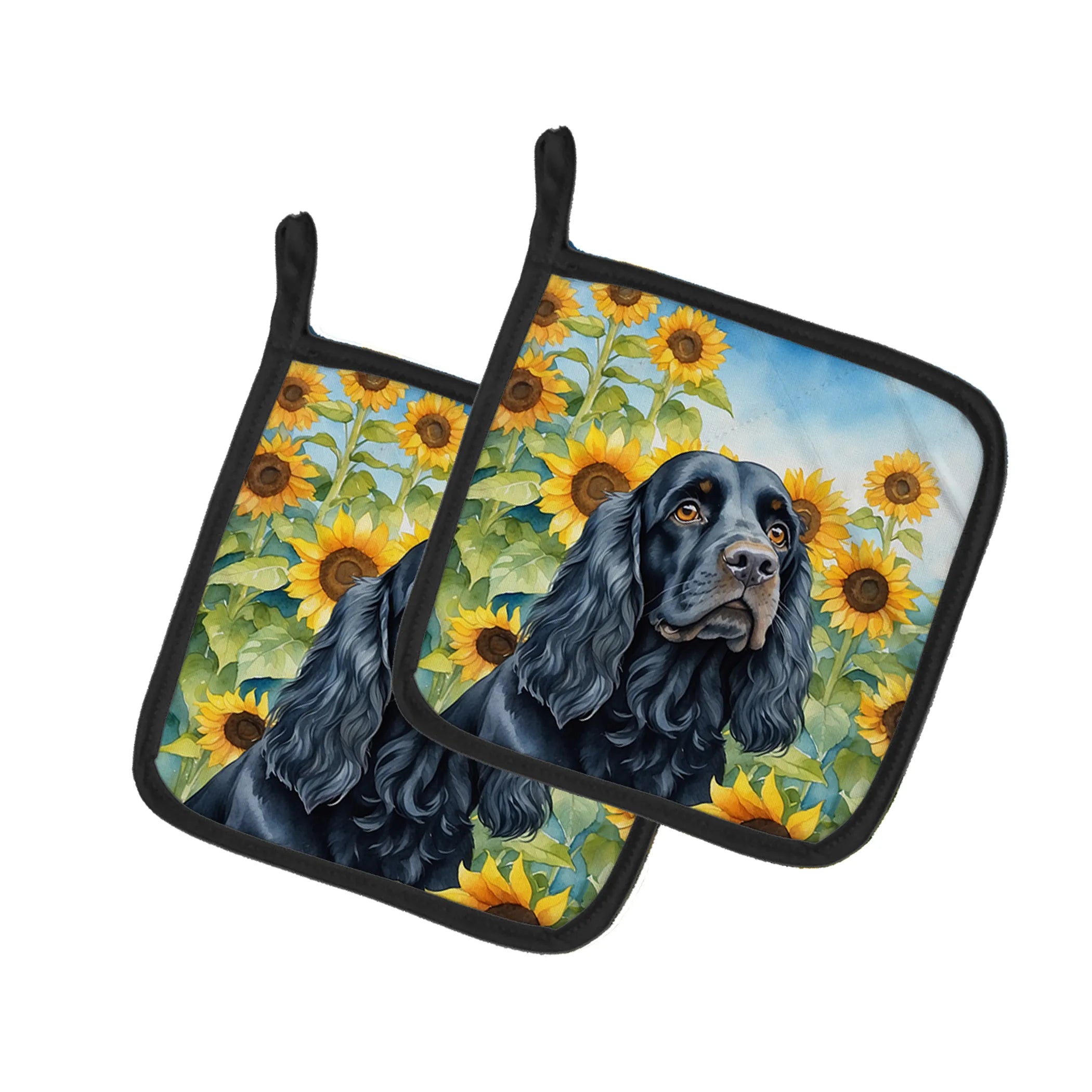In Sunflowers Pair of Pot Holders - Size: 7.5HX7.5W | Pack Of: 1 | Collection name: In sunflowers