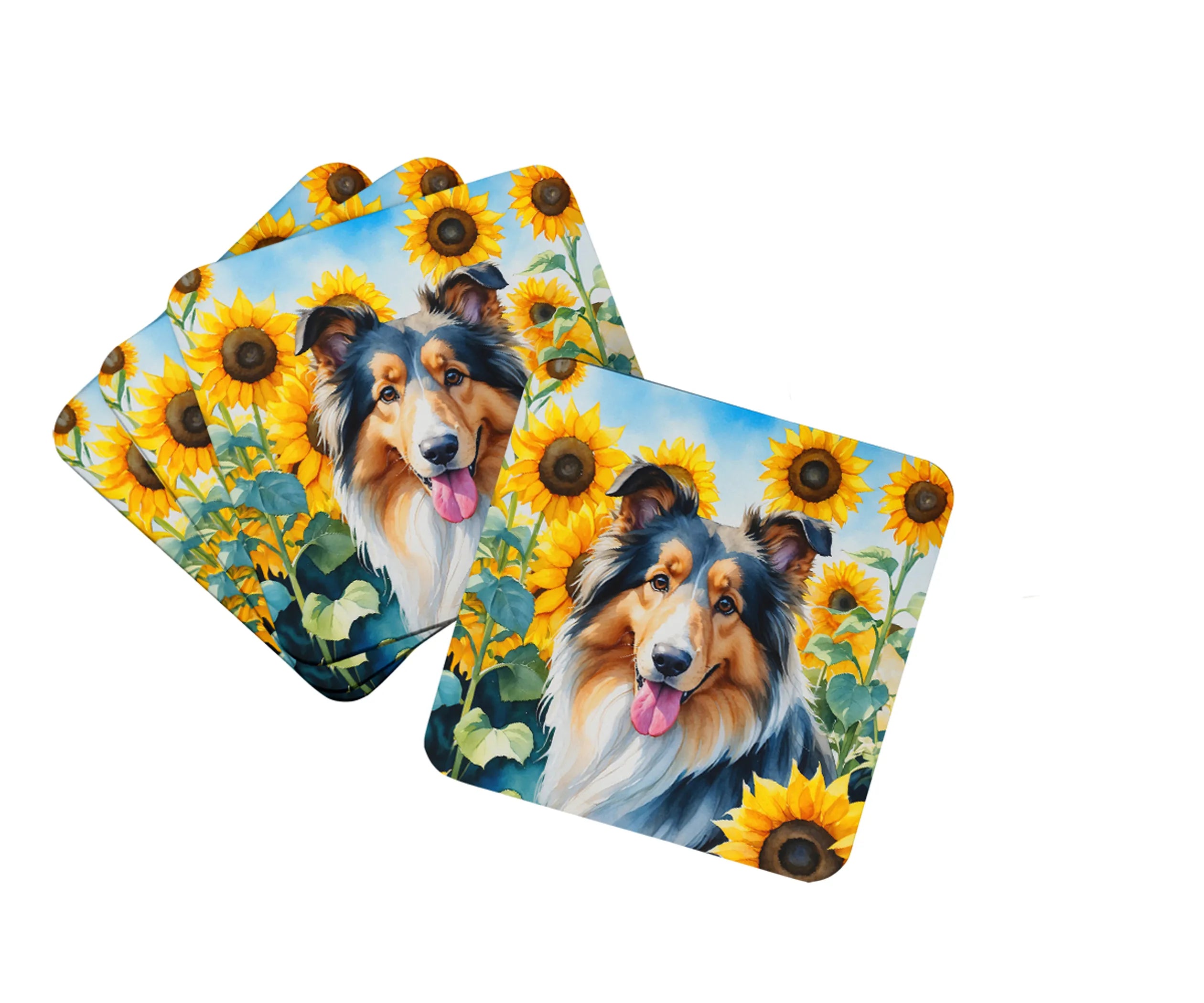 In Sunflowers Foam Coasters - Size: 3.5 | Pack Of: 1 | Collection name: In sunflowers